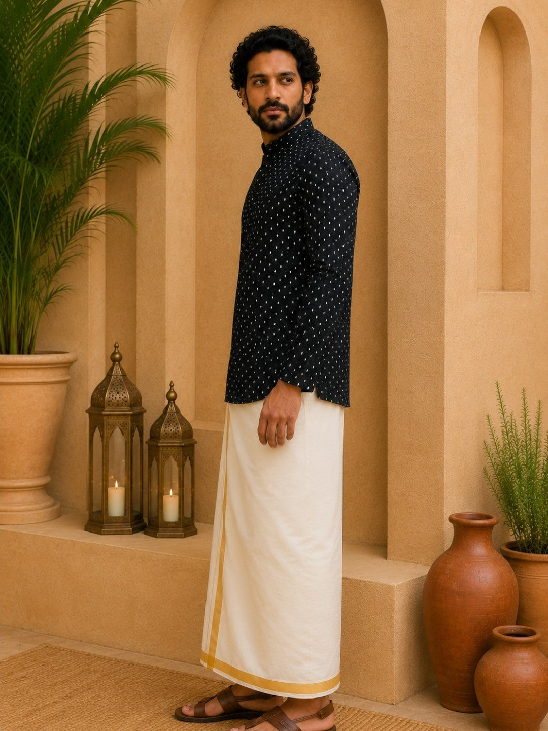 Tattva Woven Design Thread Work Super Short Kurta