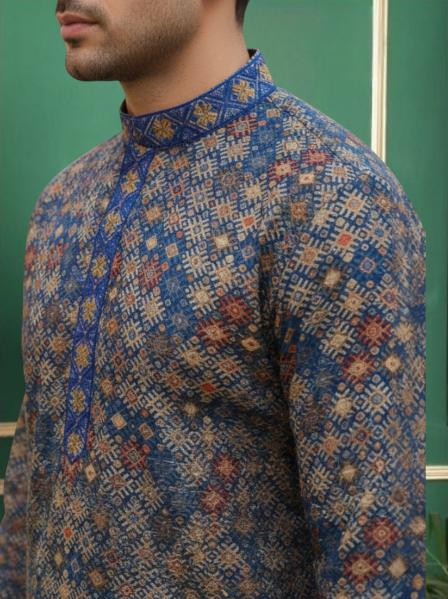 Tattva Men Ethnic Motifs Printed Regular Thread Work Kurta with Pyjamas