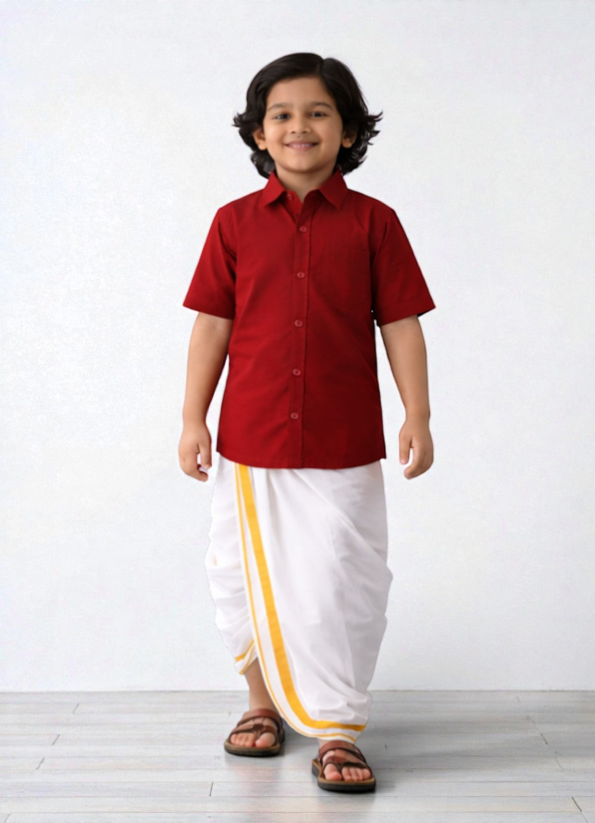 TATTVA Boys Solid Cotton Half Sleeves Shirt