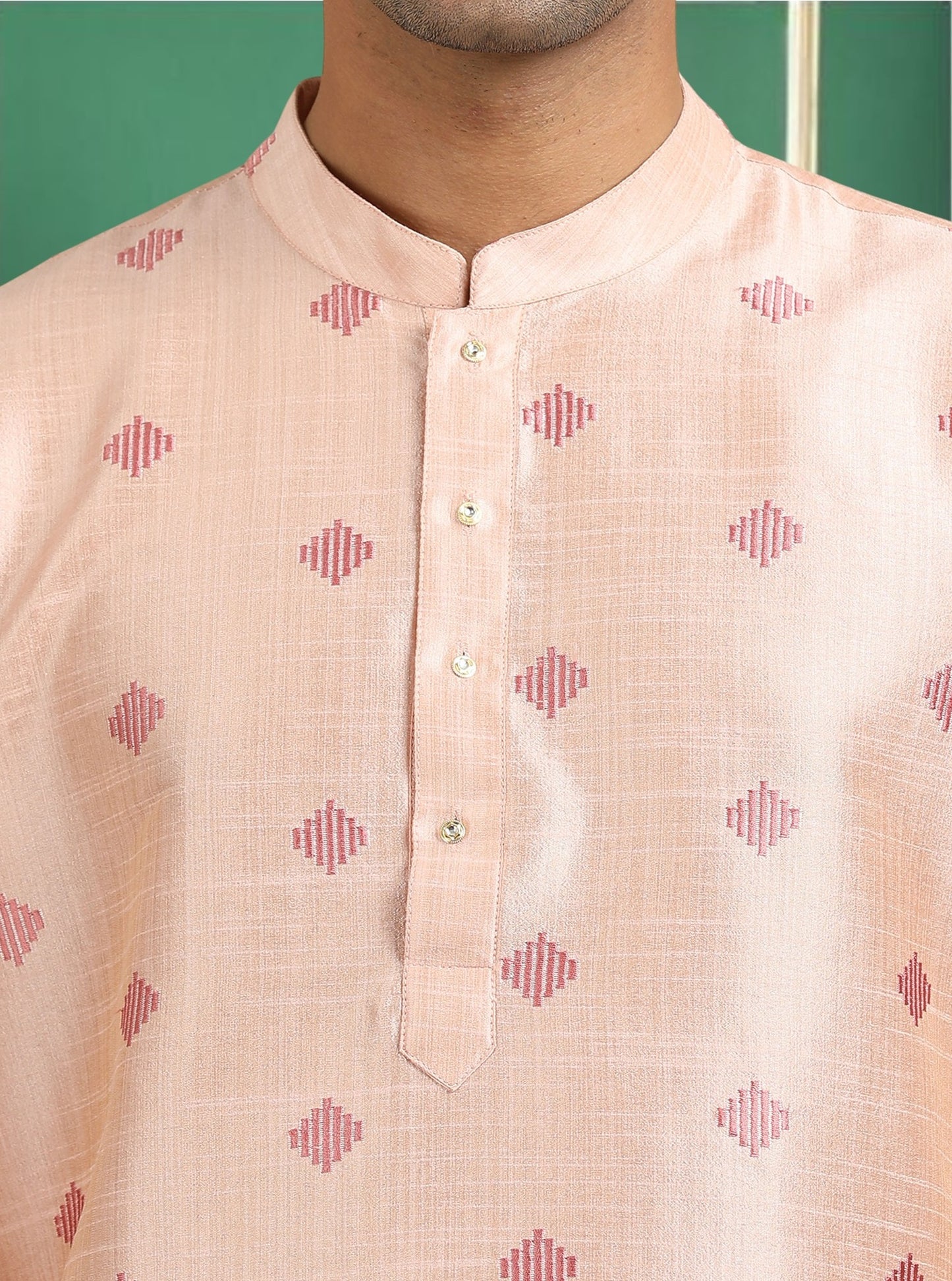 Tattva Pink Toned Threadwork Short Kurta