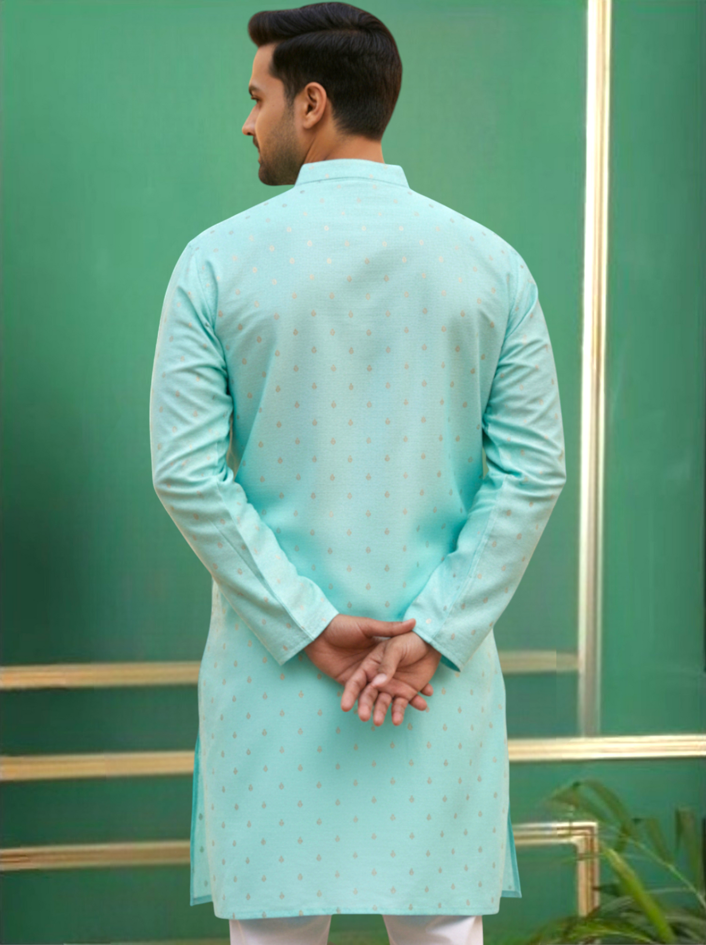 Tattva Men Ethnic Motif Straight Short Kurta