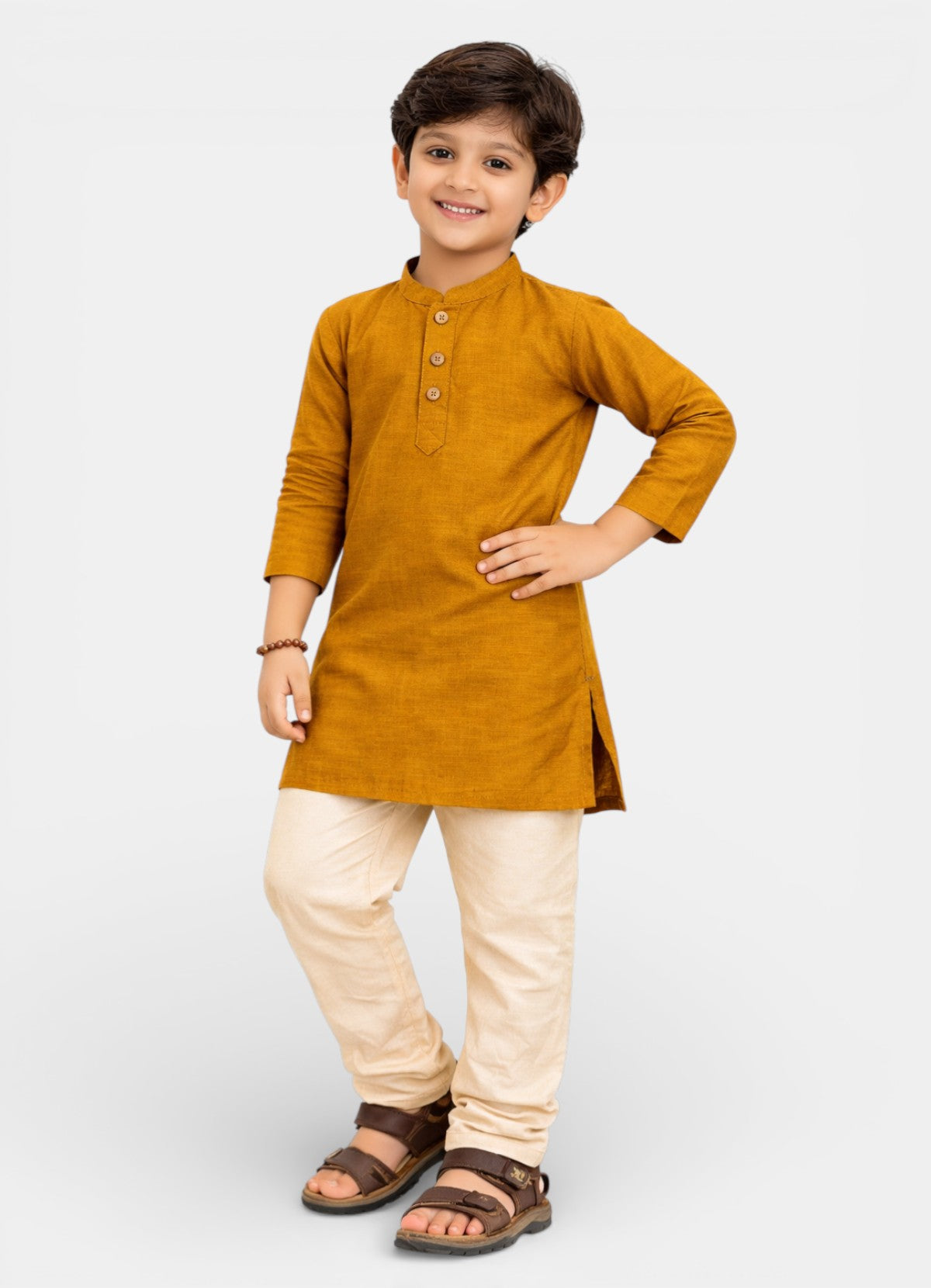 TATTVA Boys Cotton Solid Ethnic Kurta