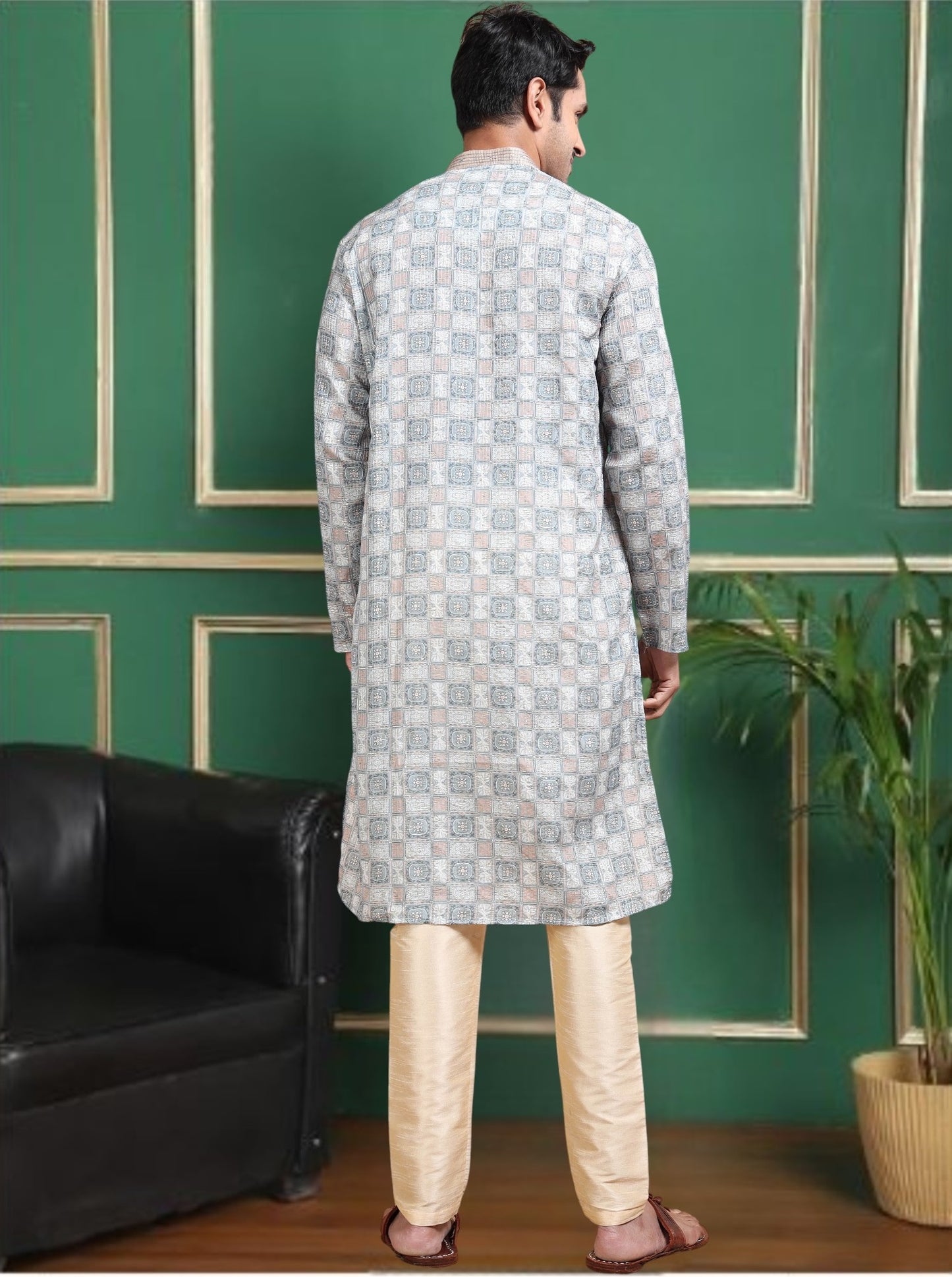 Tattva Men Empire Sequinned Kurta with Pyjamas