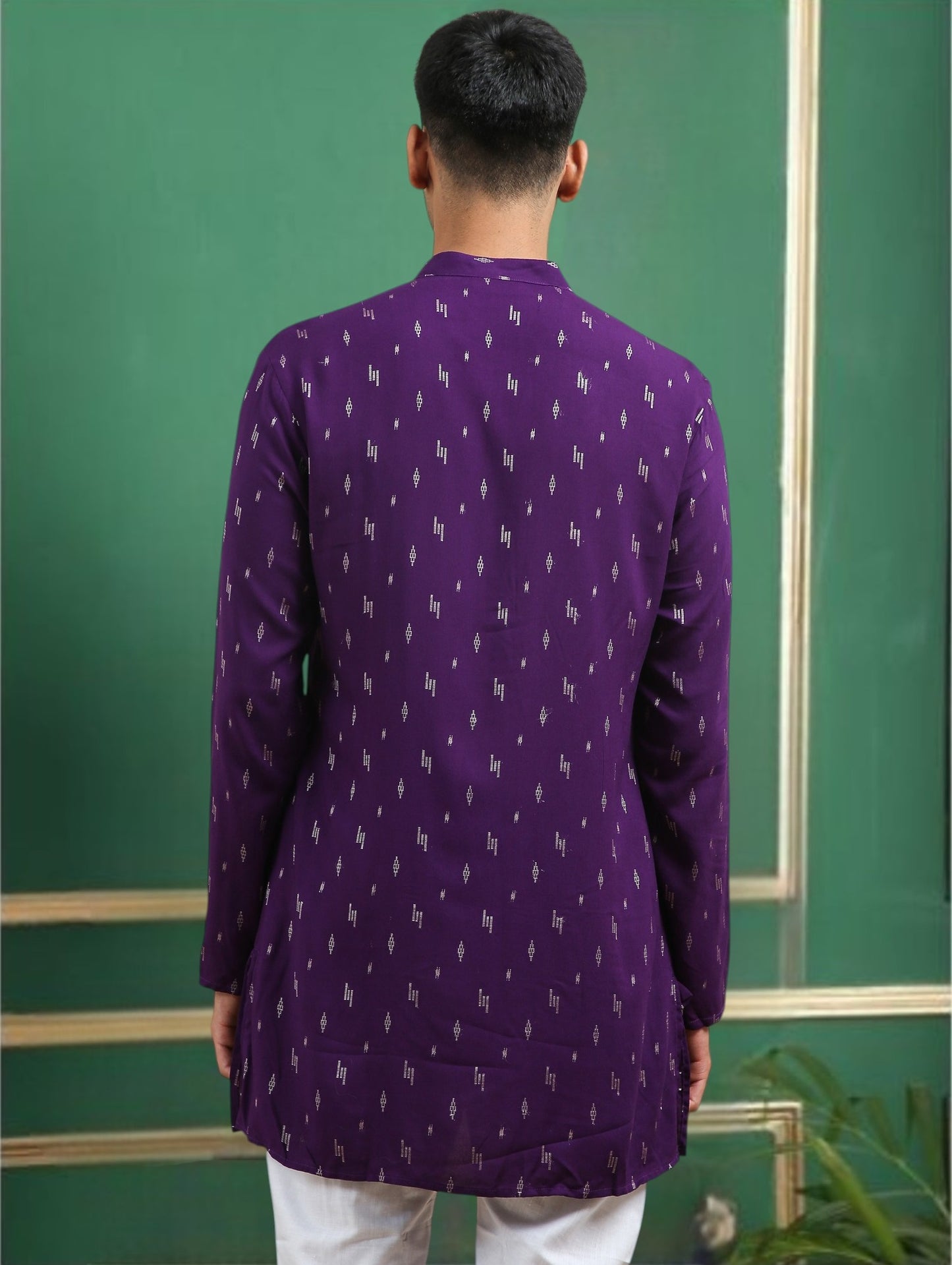 Tattva Violet Toned Printed Cotton Short Kurta