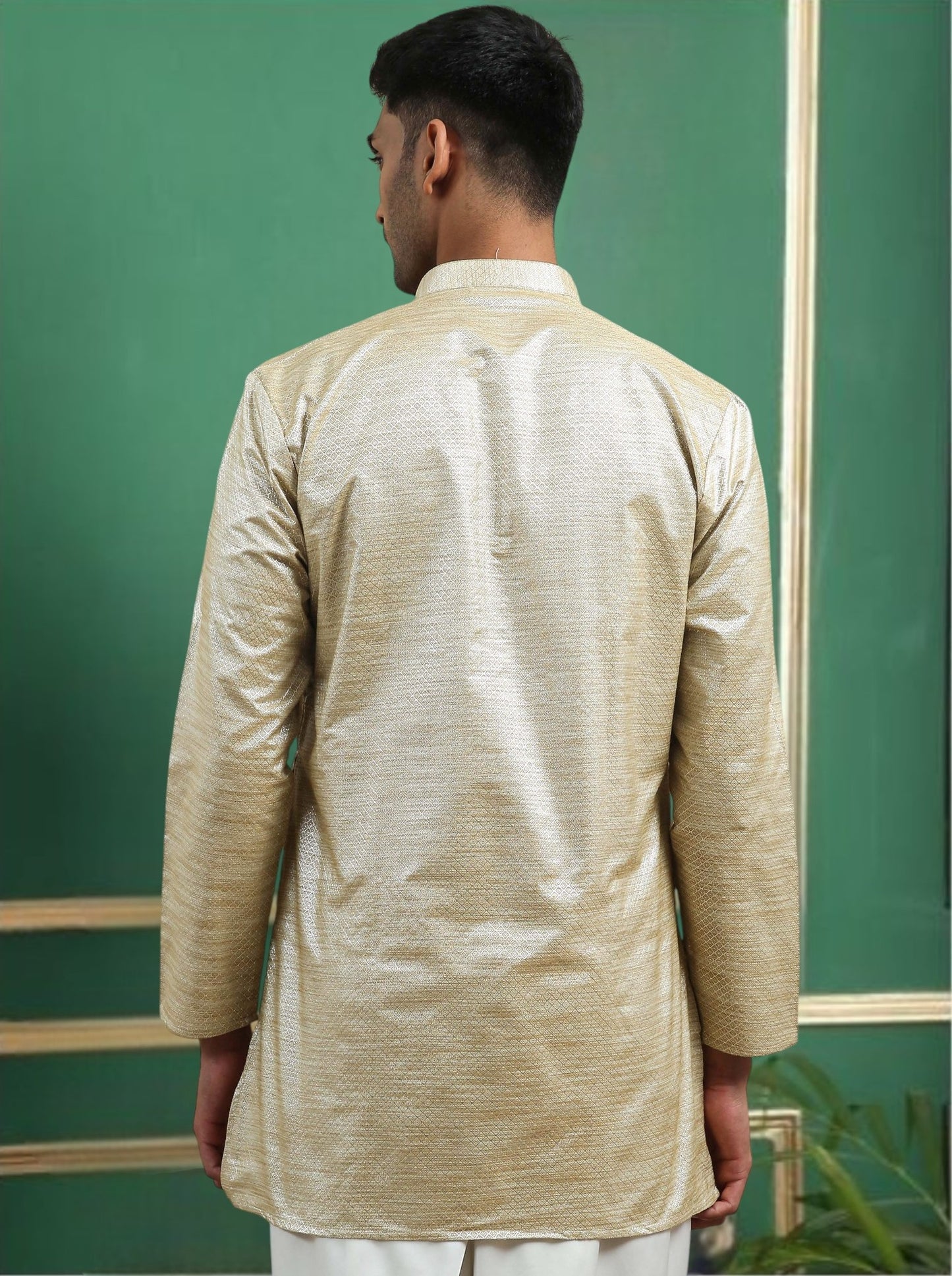 Tattva Mellow Toned jaquard Polyster Short Kurta