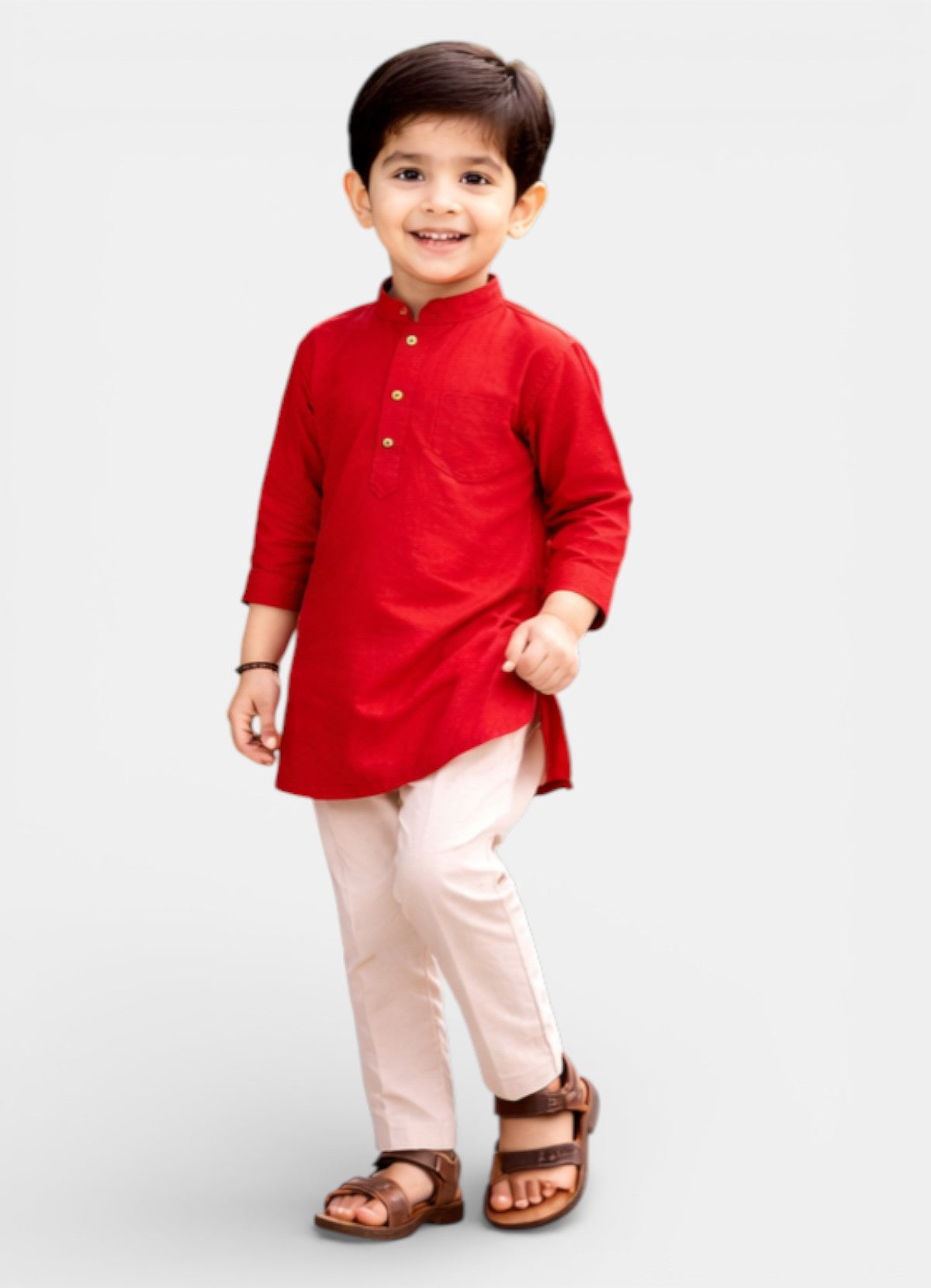 TATTVA Boys Cotton Solid Ethnic Kurta
