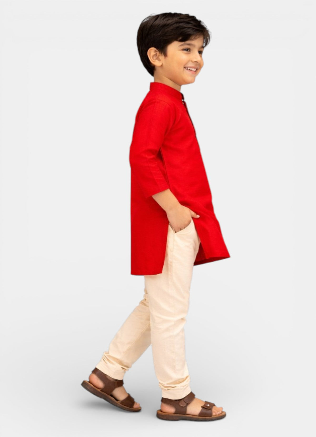 TATTVA Boys Cotton Solid Ethnic Kurta