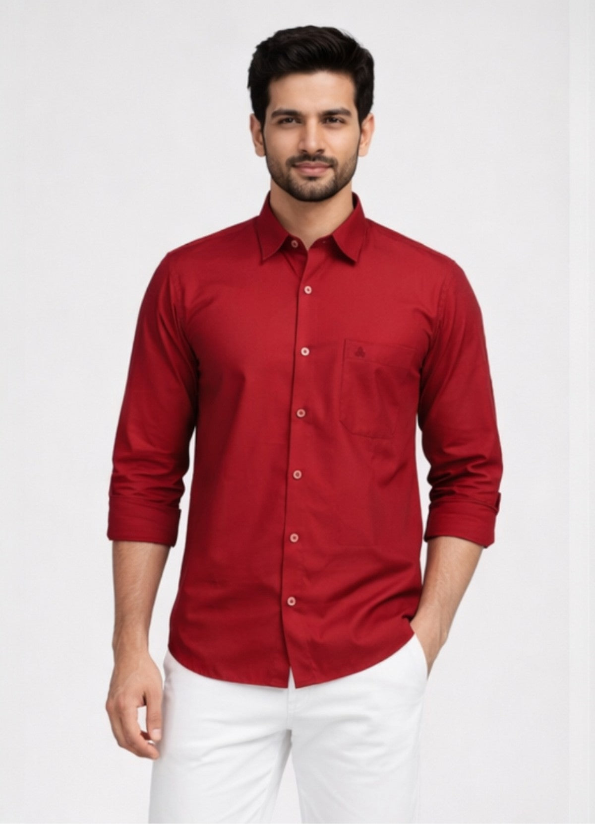 Tattva Men Solid Premium Polyester Casual Shirt