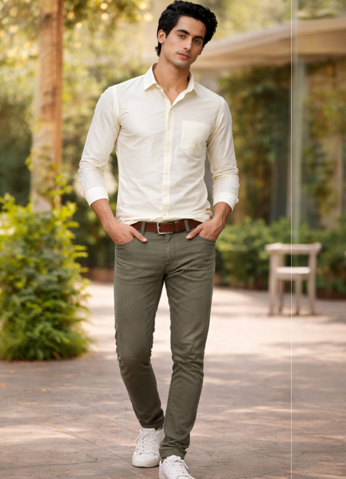 Tattva Men Solid Premium Polyester Casual Shirt