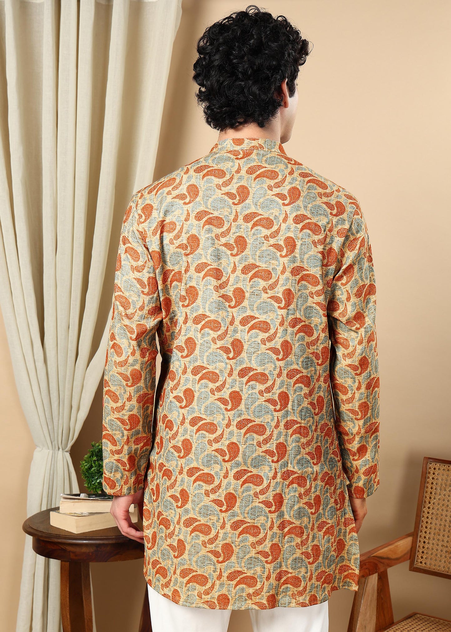 Tattva Bronze Printed Short Kurta