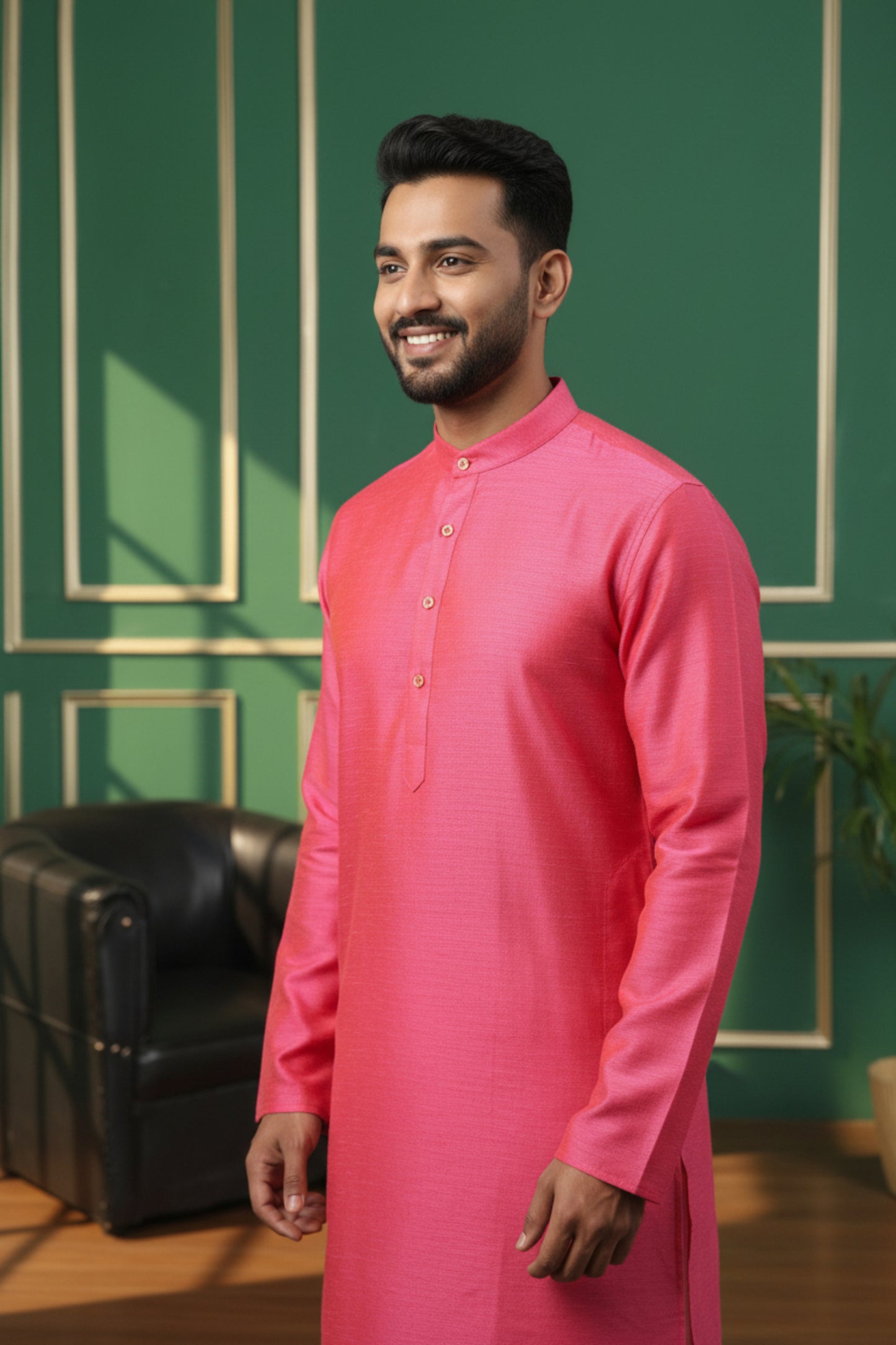 Tattva Men Solid Short Kurta