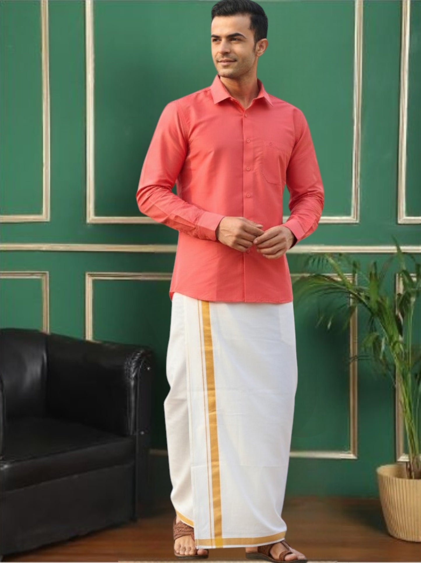 Tattva Men Regular Fit Solid Cut Away Collar Casual Shirt