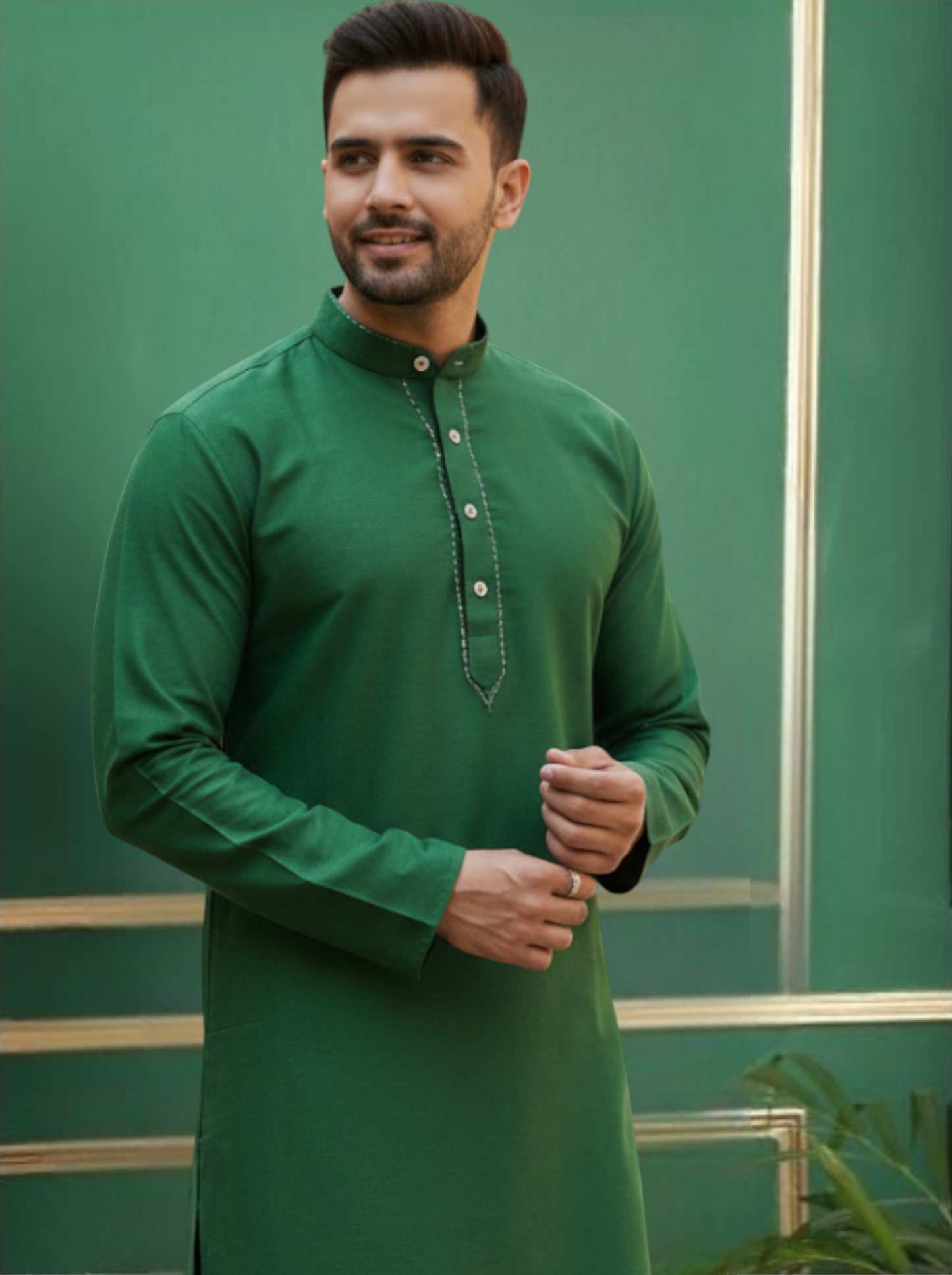 Tattva Men Solid Opaque Cotton Kurta Pyjama Set