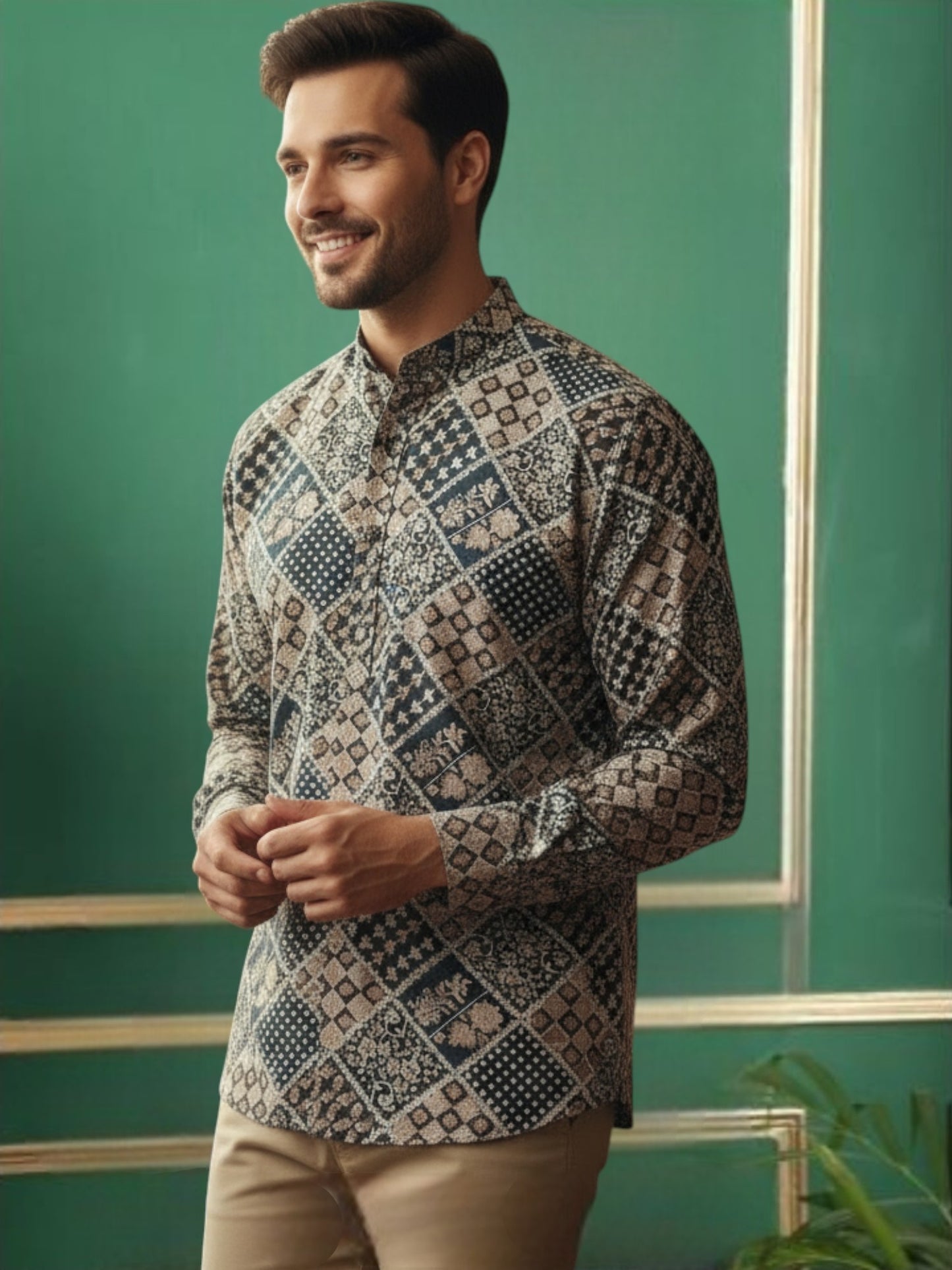 Tattva Men Printed Super Short Kurta