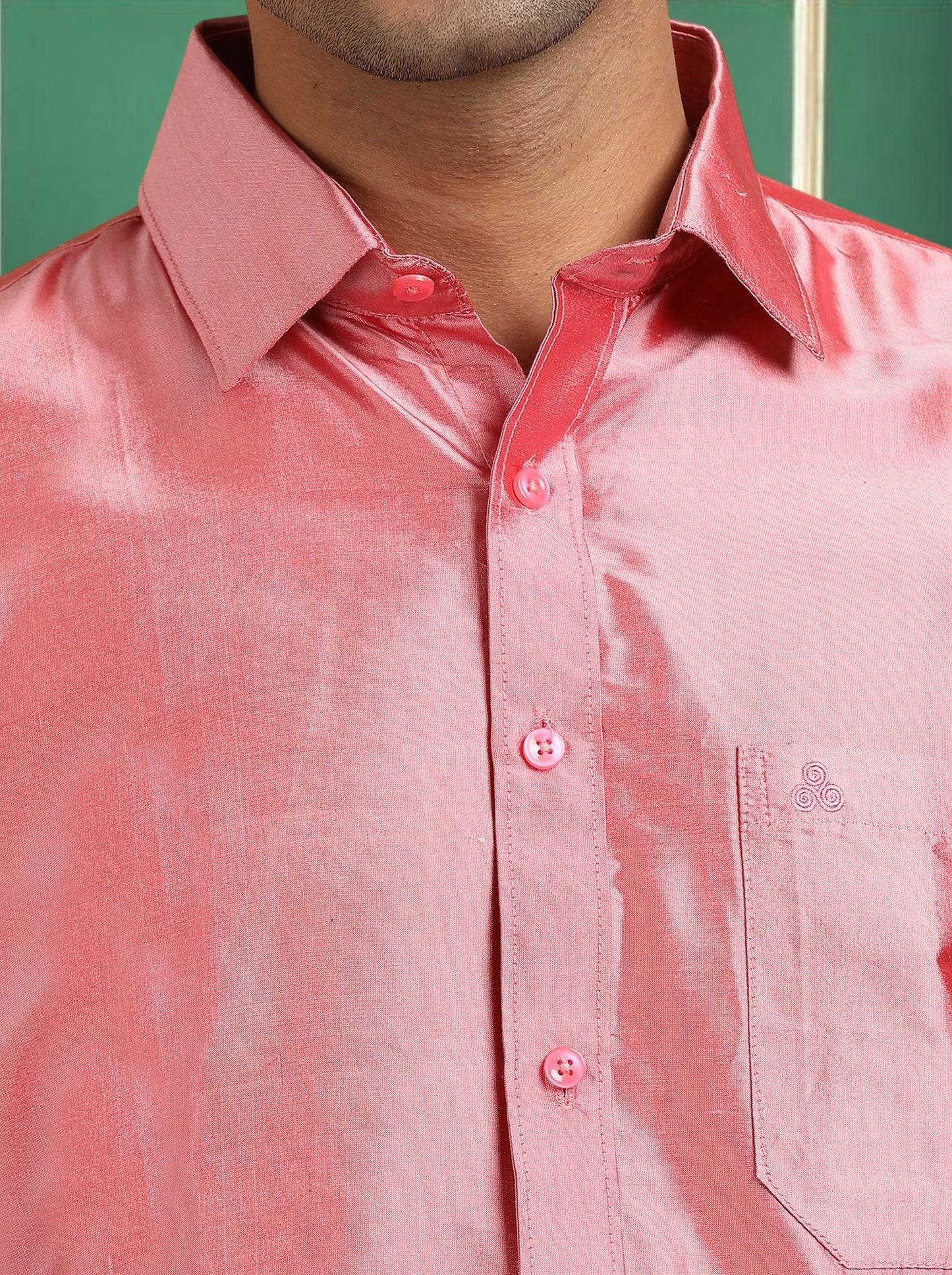 Tattva Men Rose Toned Pure Silk Shirt