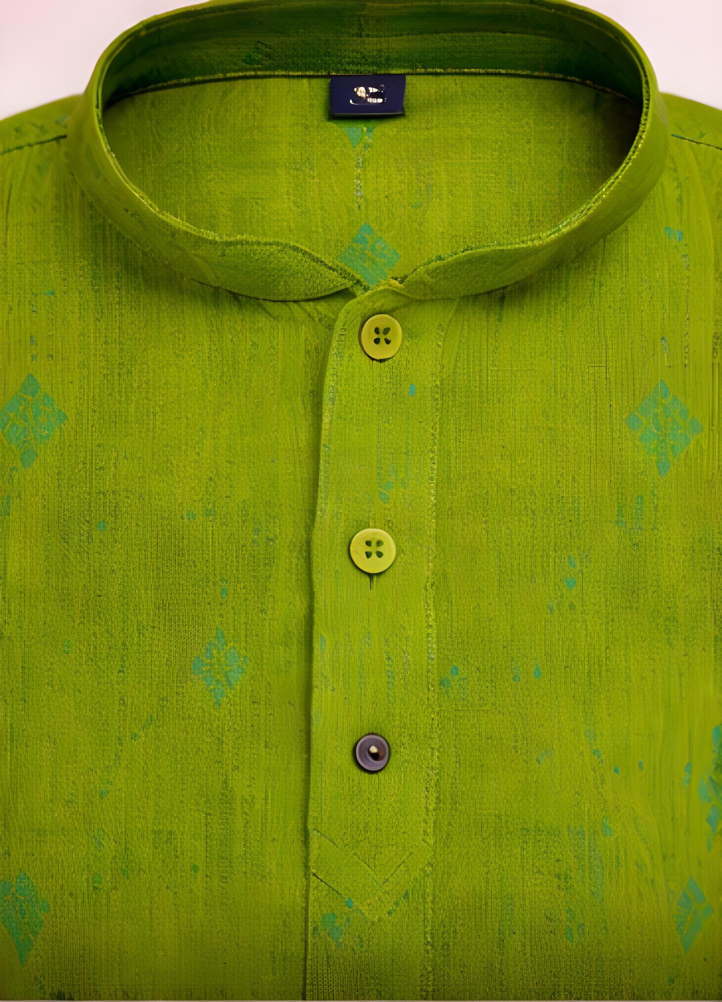 TATTVA Boys Ethnic Kurta with Ikat Woven Motif & Mandarin Collar