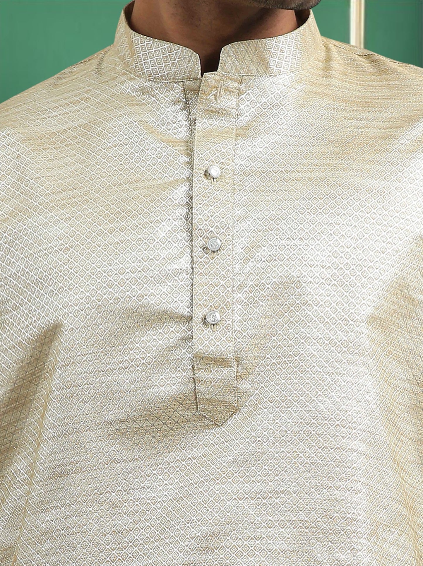 Tattva Mellow Toned jaquard Polyster Short Kurta