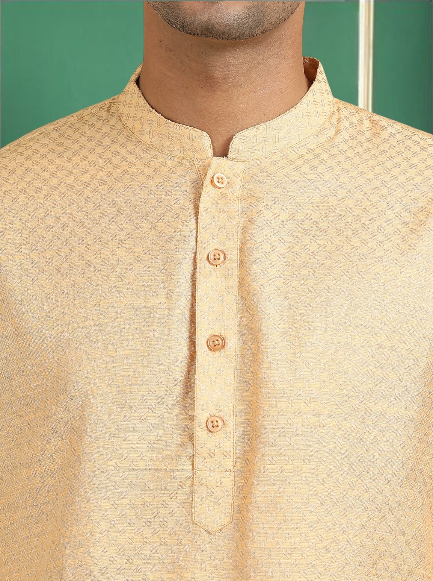 Tattva Bronze Toned Jacquard Short Kurta