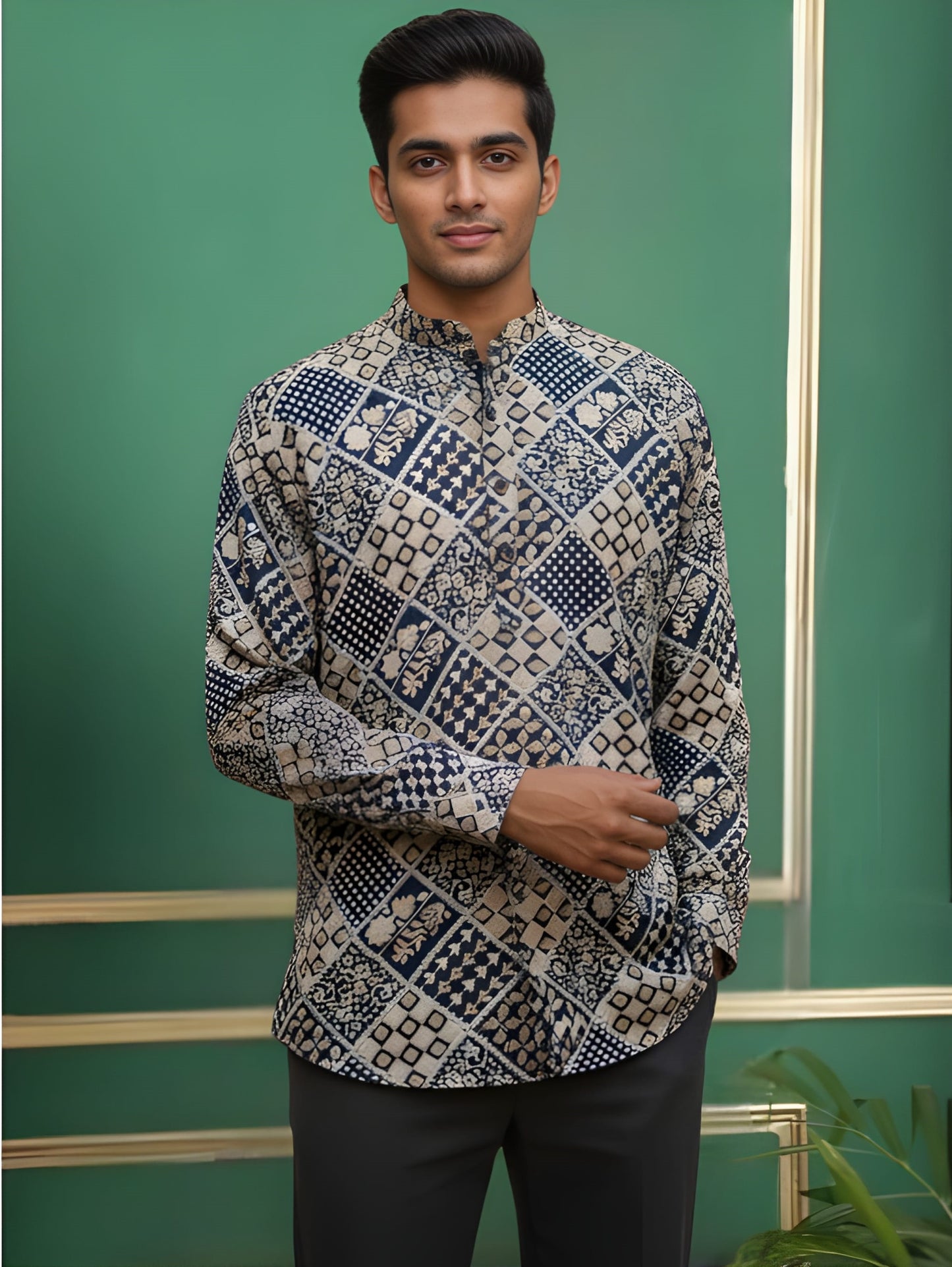 Tattva Men Printed Super Short Kurta