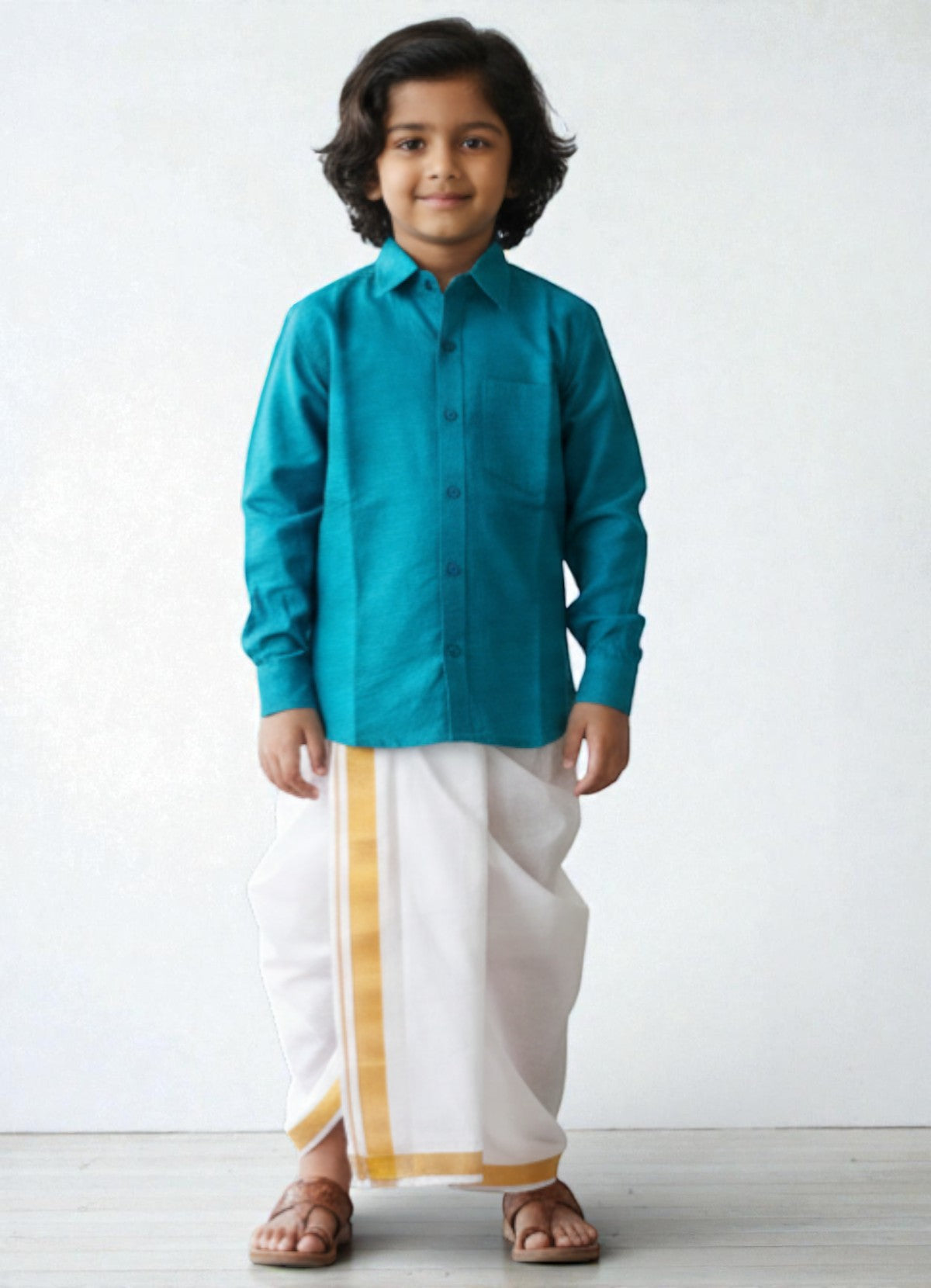 TATTVA Boys Solid Cotton Full Sleeves Shirt
