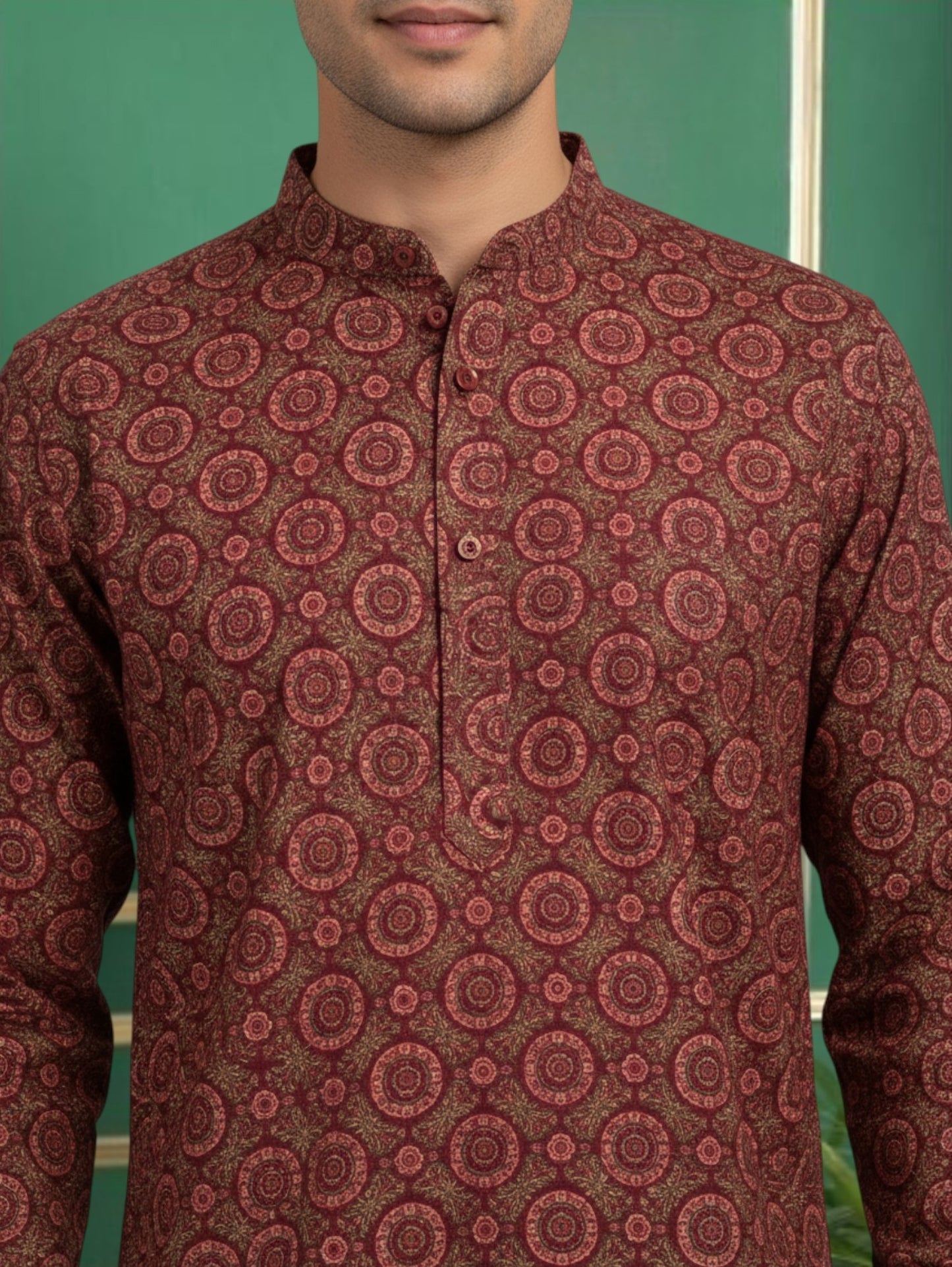 Tattva Men Printed Super Short Kurta