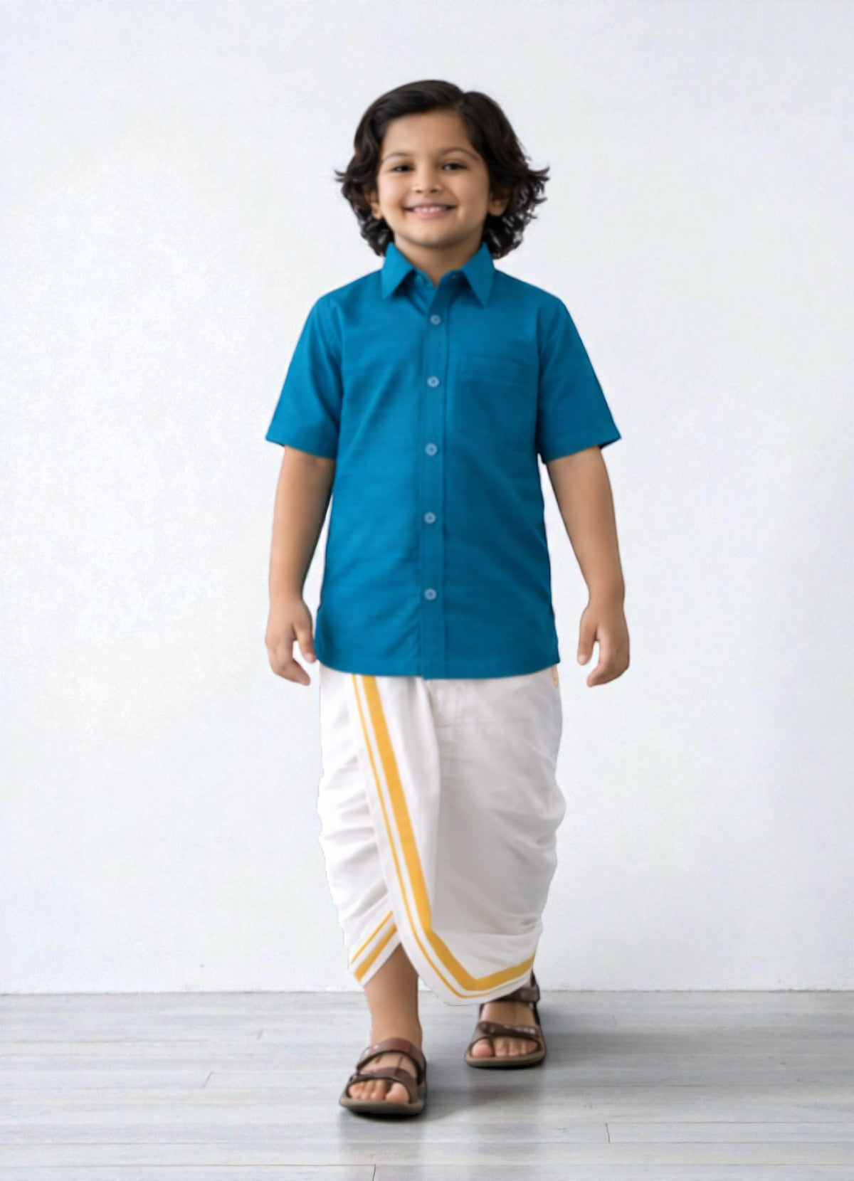 TATTVA Boys Solid Cotton Half Sleeves Shirt