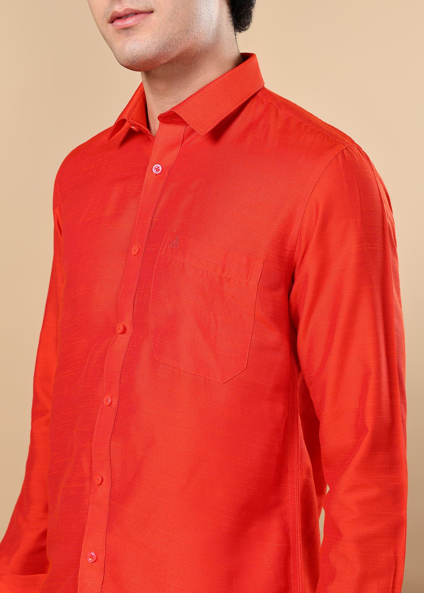 Tattva Men Orange Solid Shirt