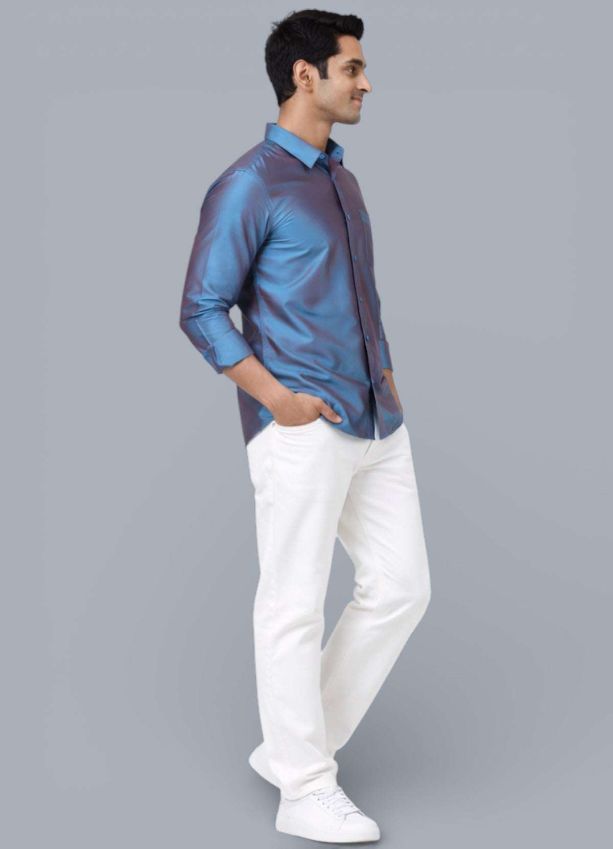 Tattva Men Solid Premium Polyester Casual Shirt