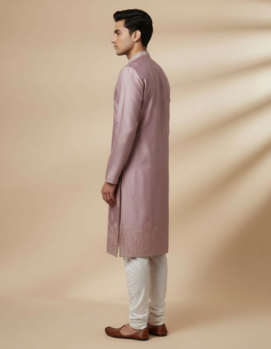 Tattva Men Embroidered Threadwork Kurta with Pyjama