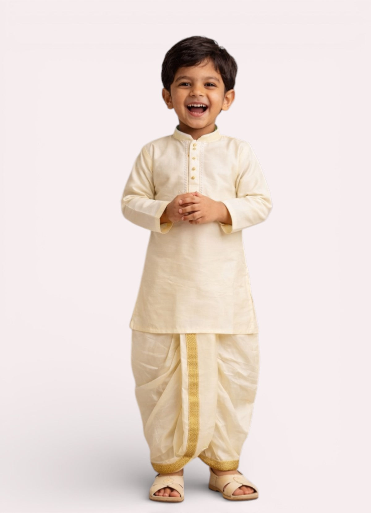 Tattva Boys Art Silk Kurta Dhoti Set