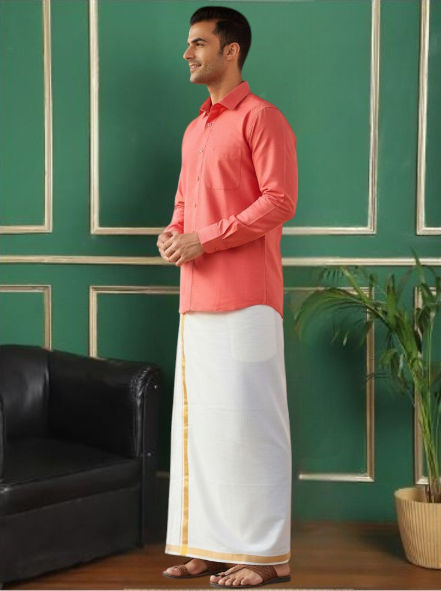 Tattva Men Regular Fit Solid Cut Away Collar Casual Shirt