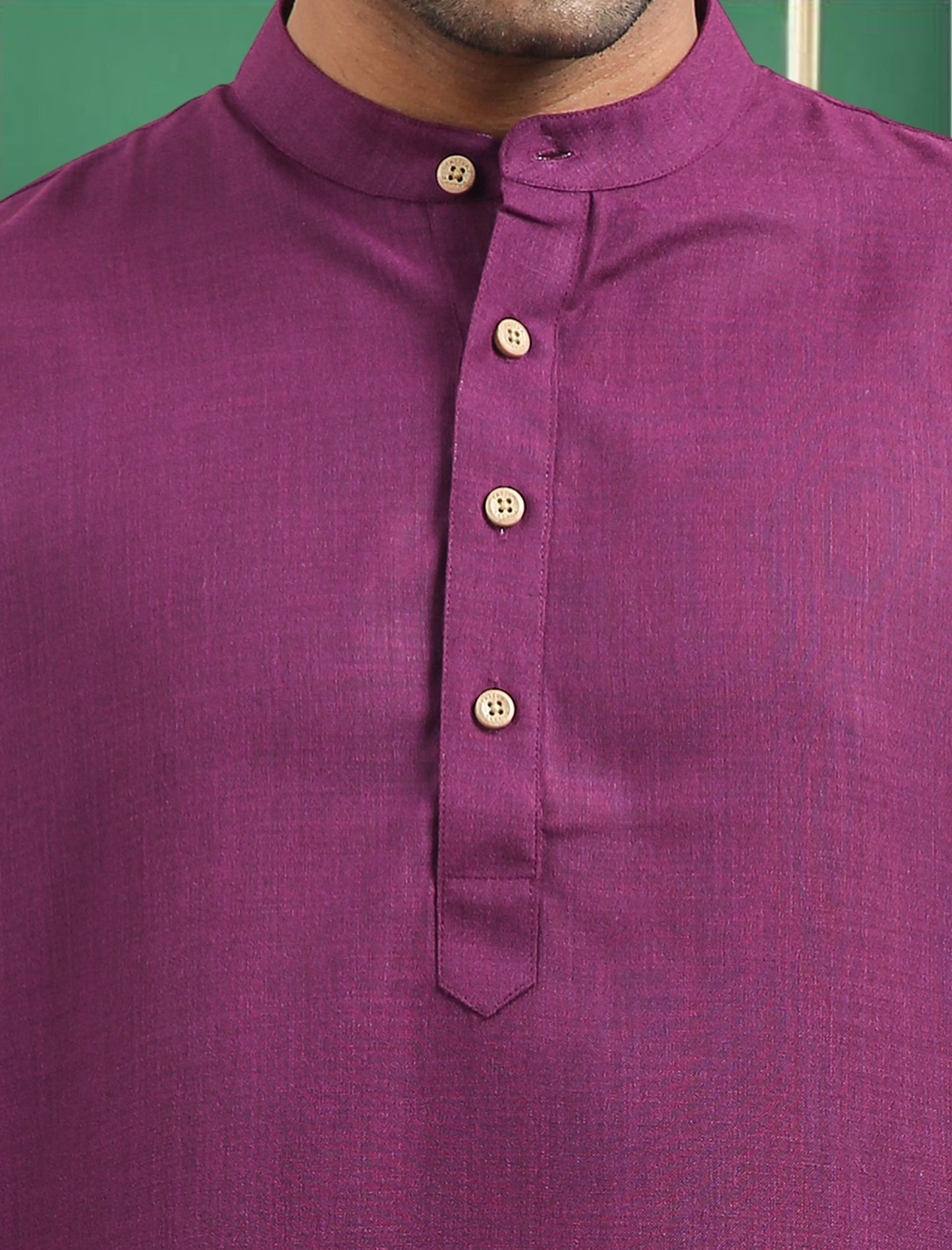 Tattva Purple Toned Solid Cotton Short Kurta