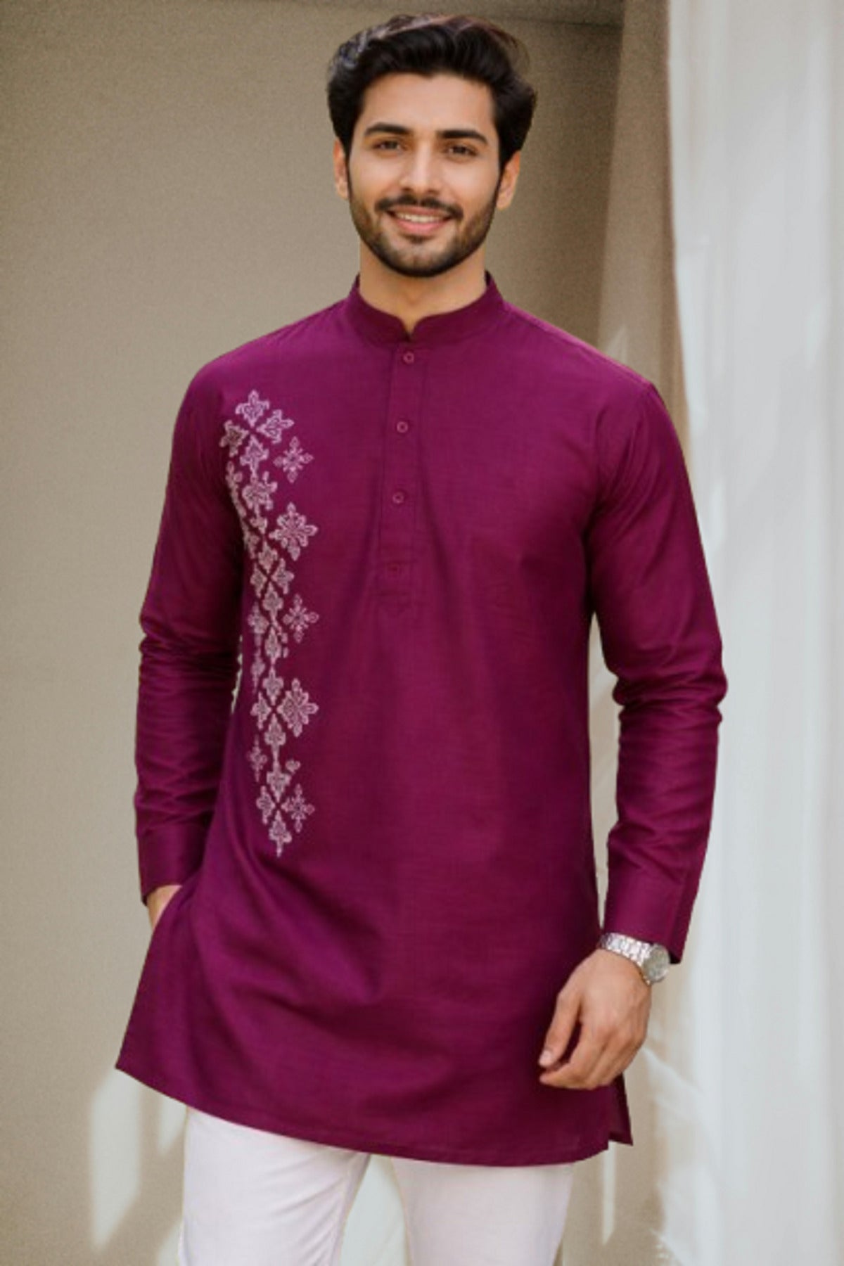 Tattva Men Premium Cotton Printed Straight Kurta