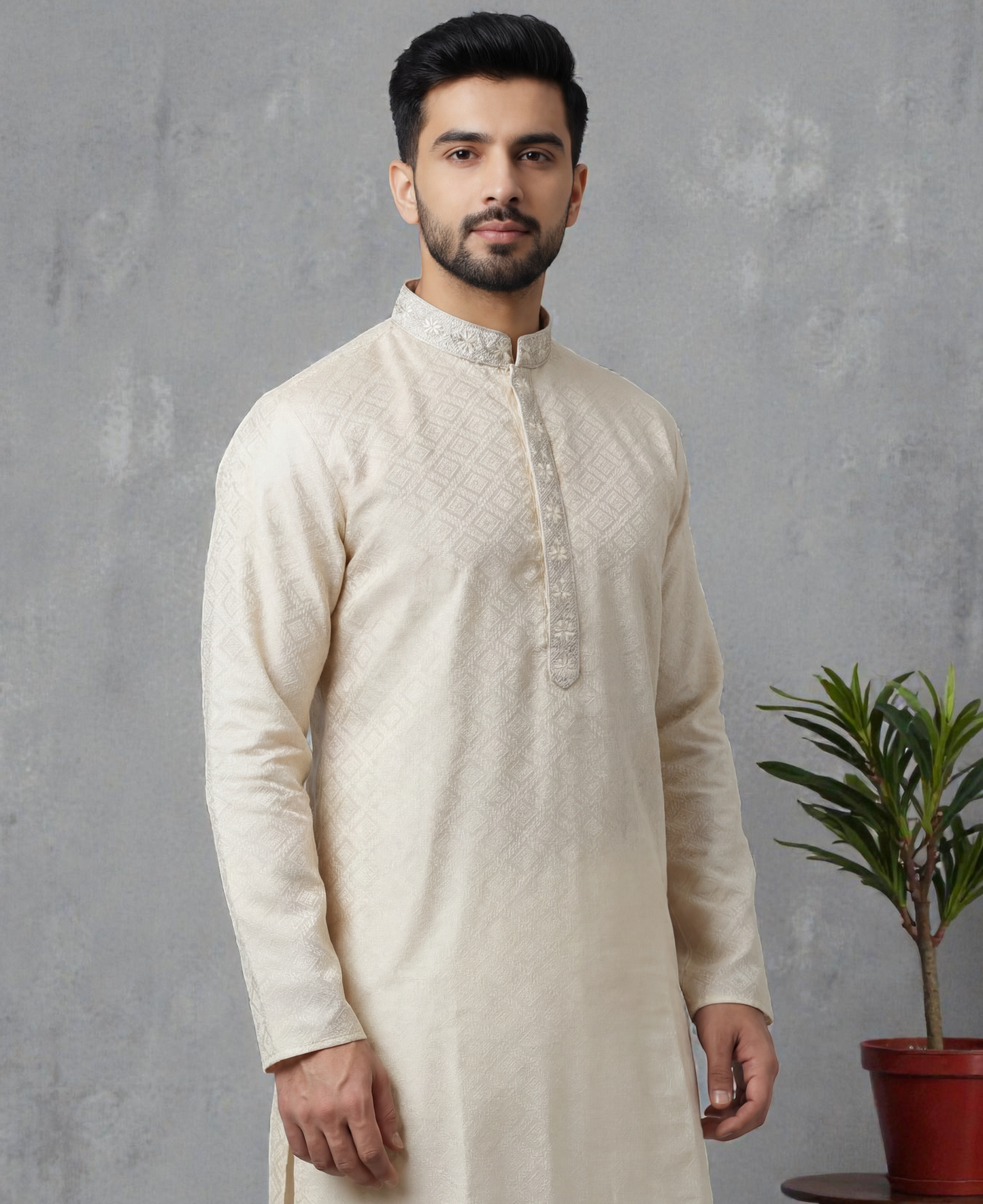 Tattva Men Regular Sequinned Kurta with Pyjamas
