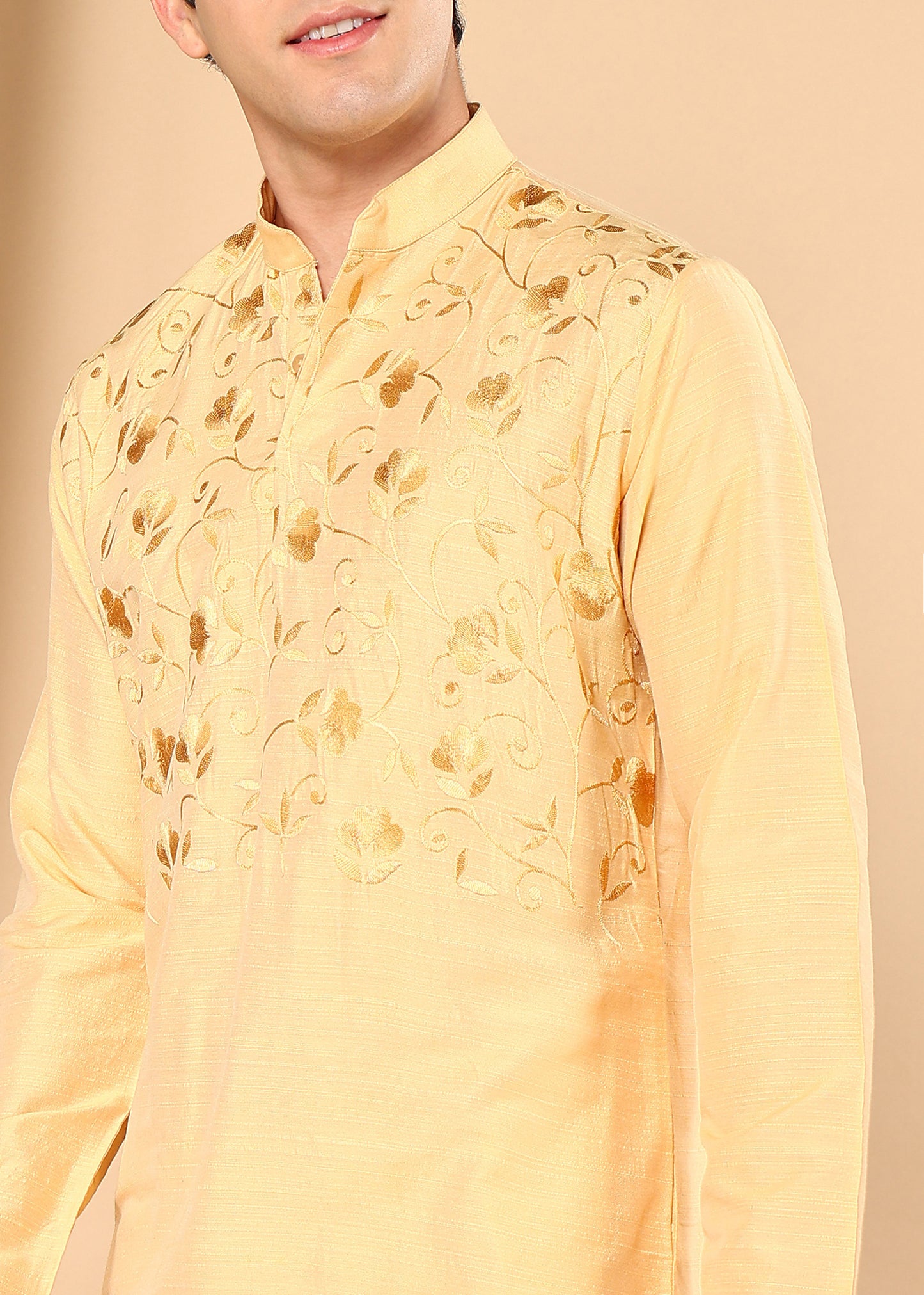 Tattva Men Embroidered Short Casual Kurta