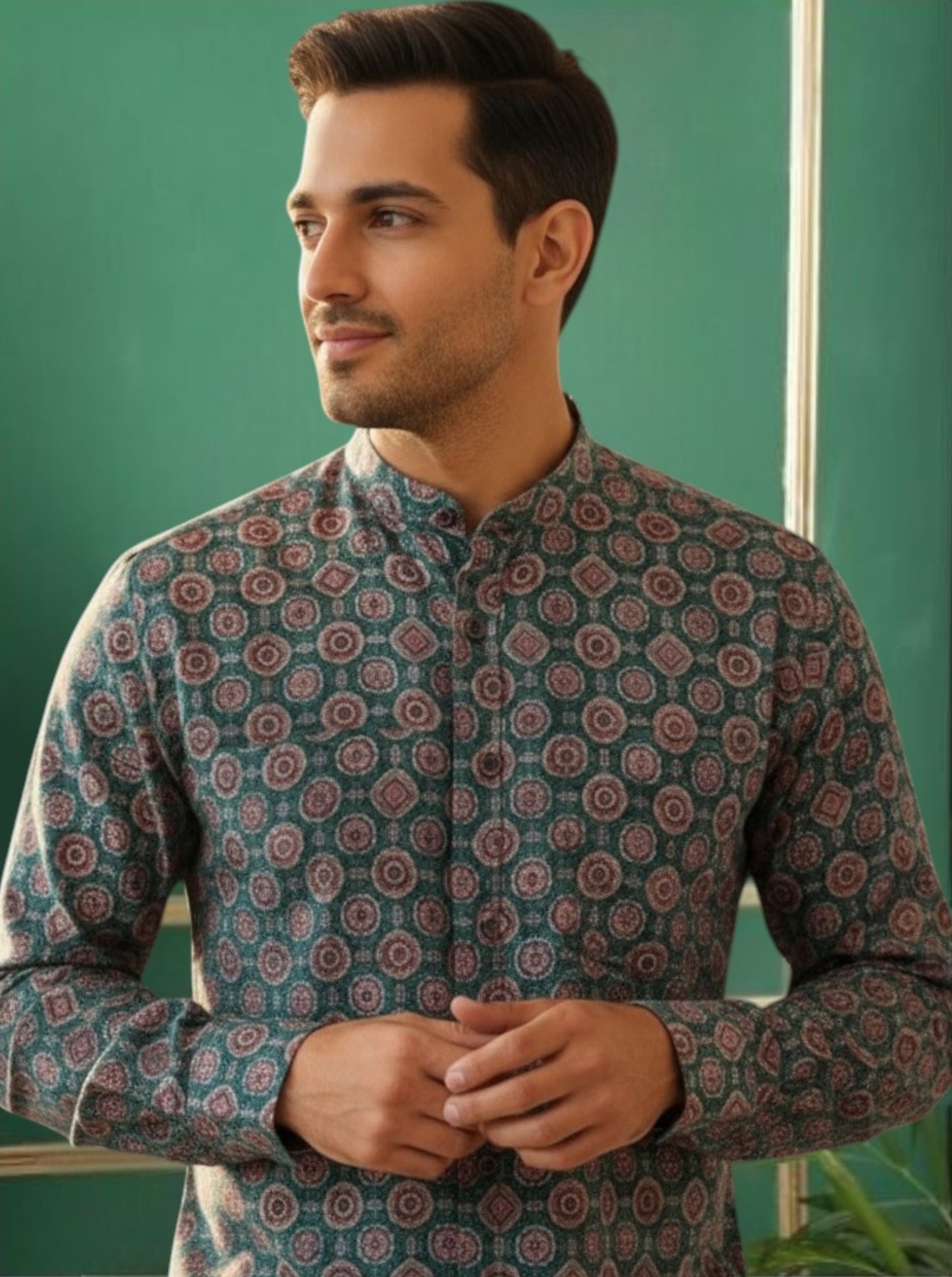 Tattva Men Printed Super Short Kurta