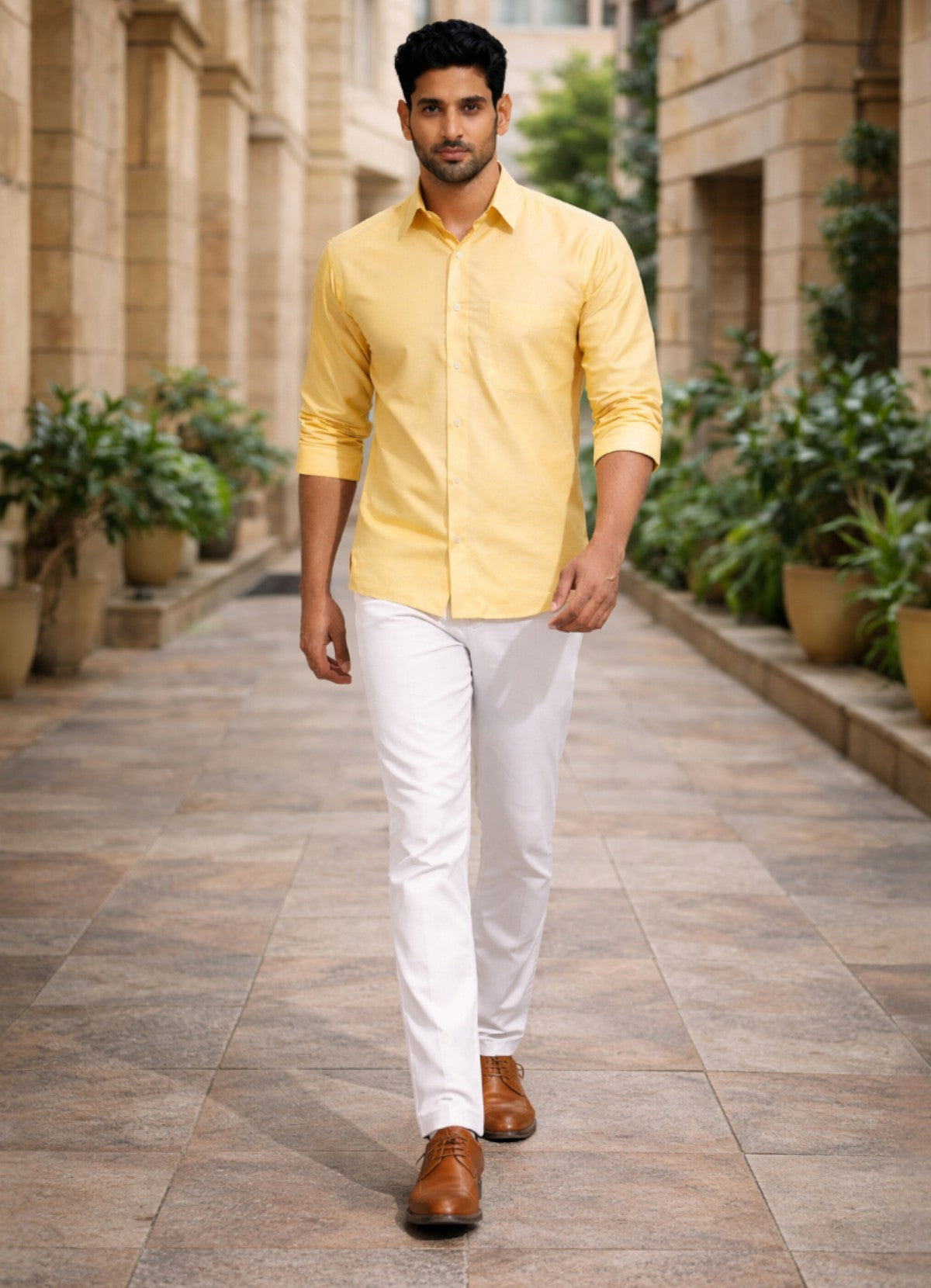 Tattva Men Solid Premium Polyester Casual Shirt