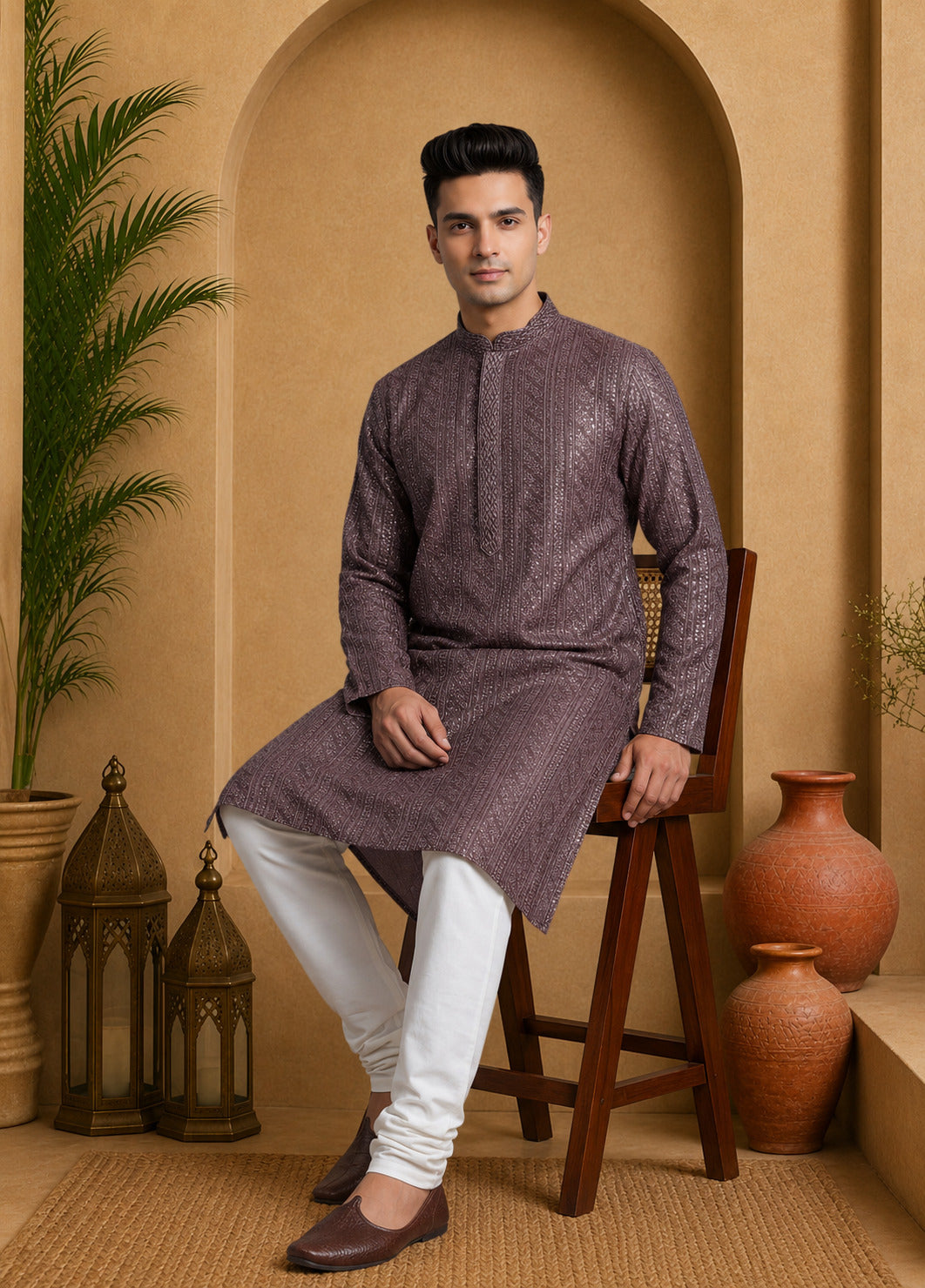 Tattva Men Printed Regular Kurta with Pyjama