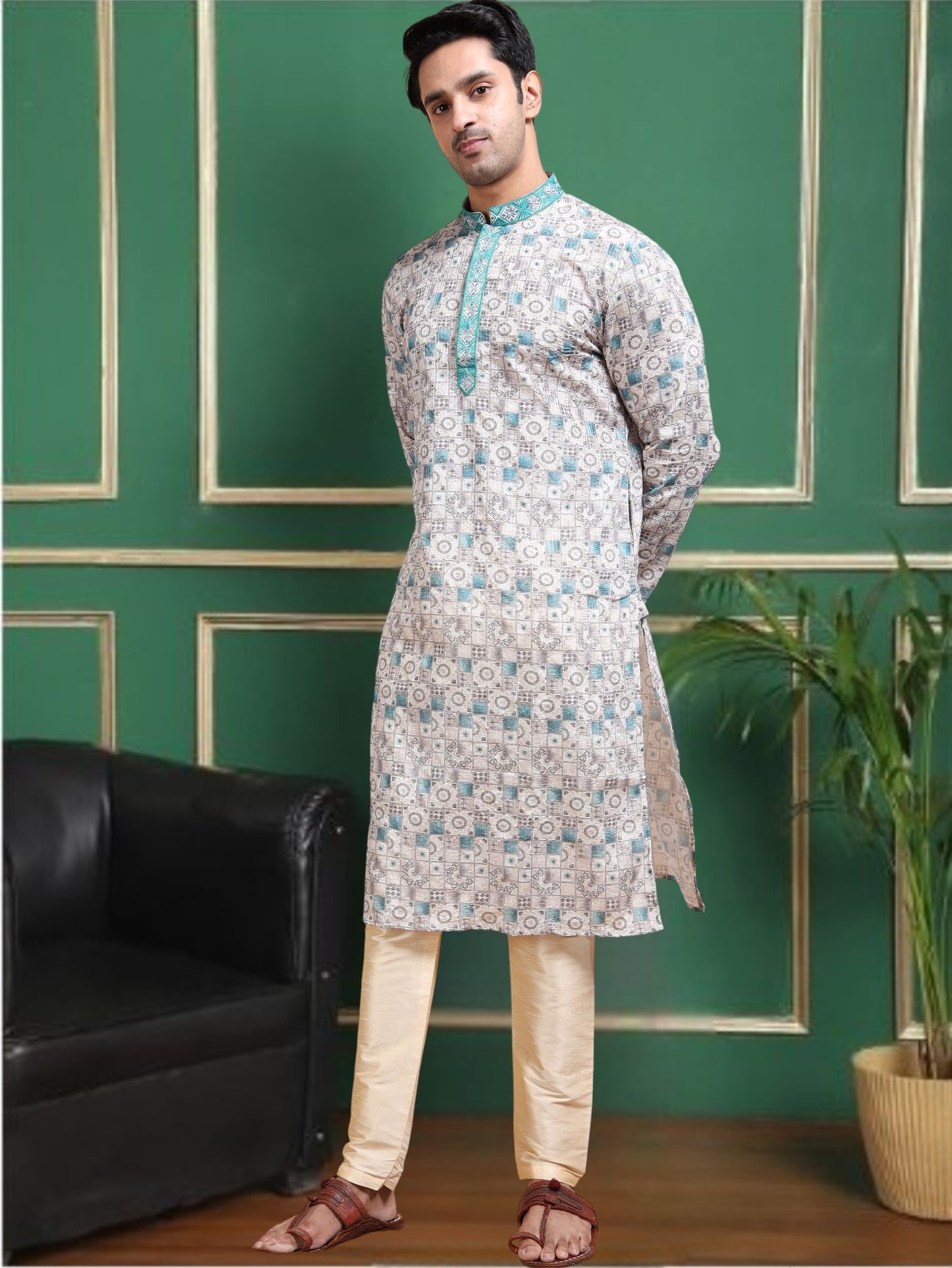 Tattva Men Empire Sequinned Kurta with Pyjamas