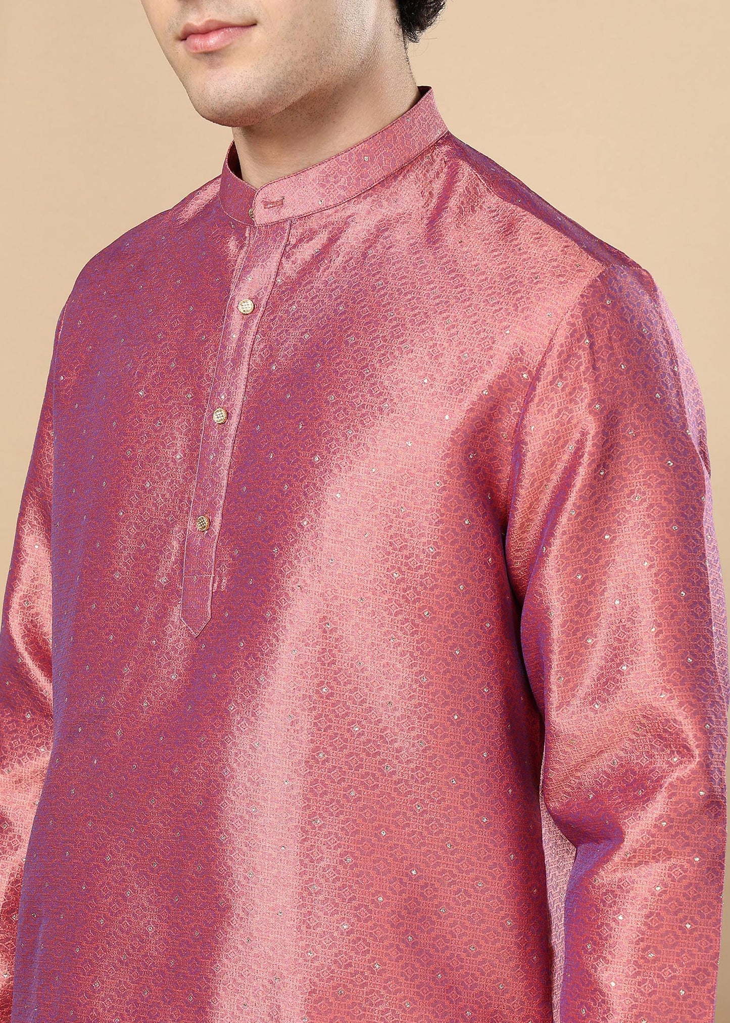 Tattva Pink Toned Embellished Short Kurta