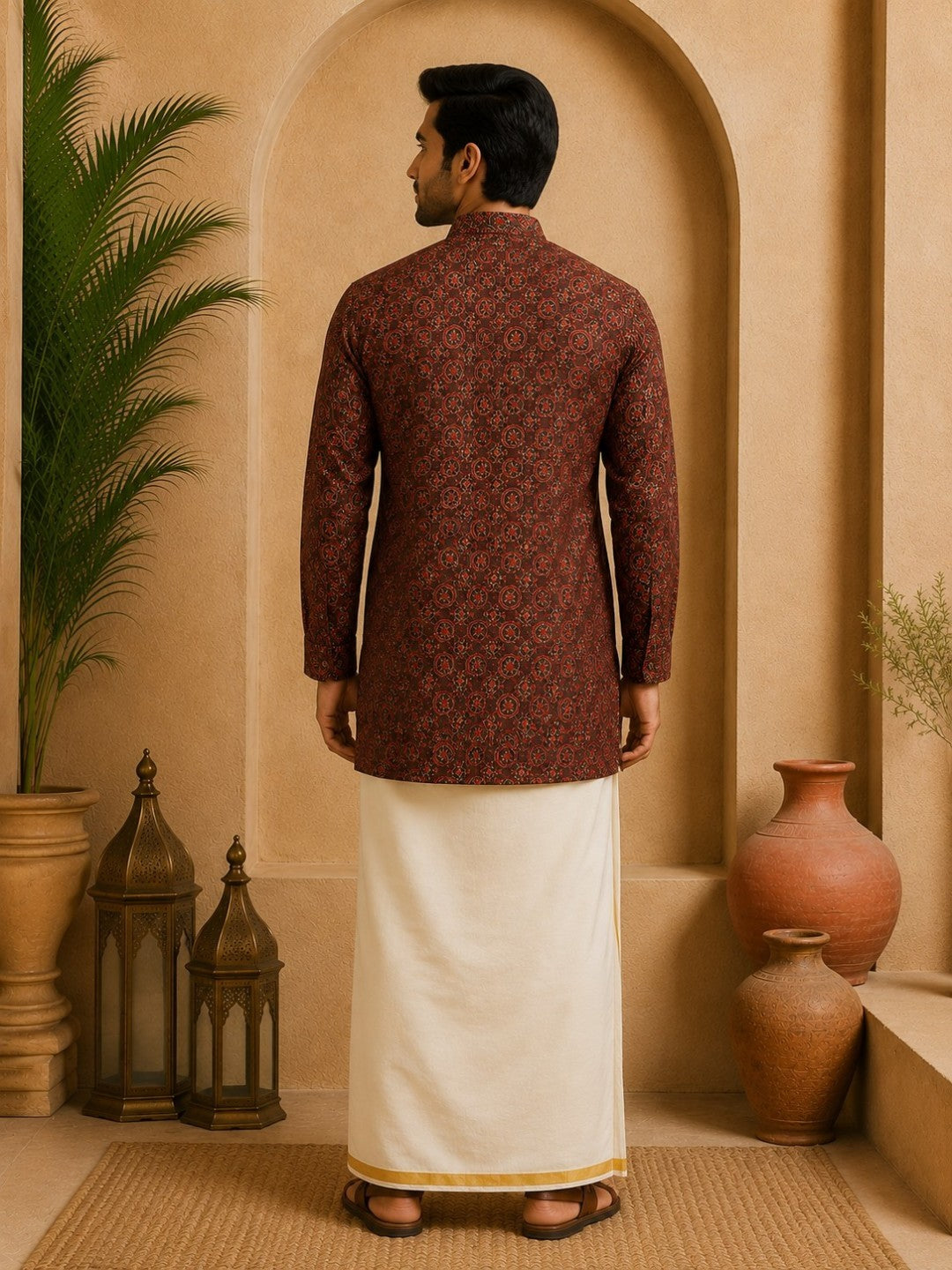 Tattva Men Printed Super Short Kurta