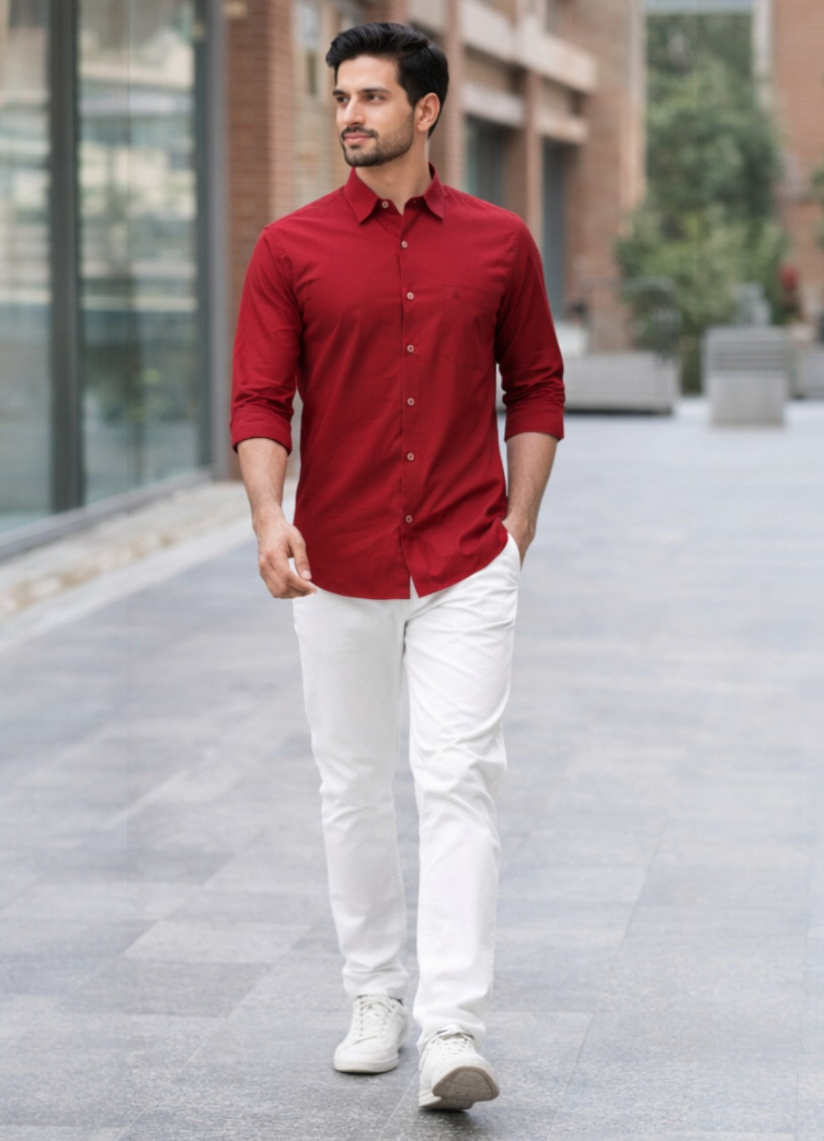 Tattva Men Solid Premium Polyester Casual Shirt