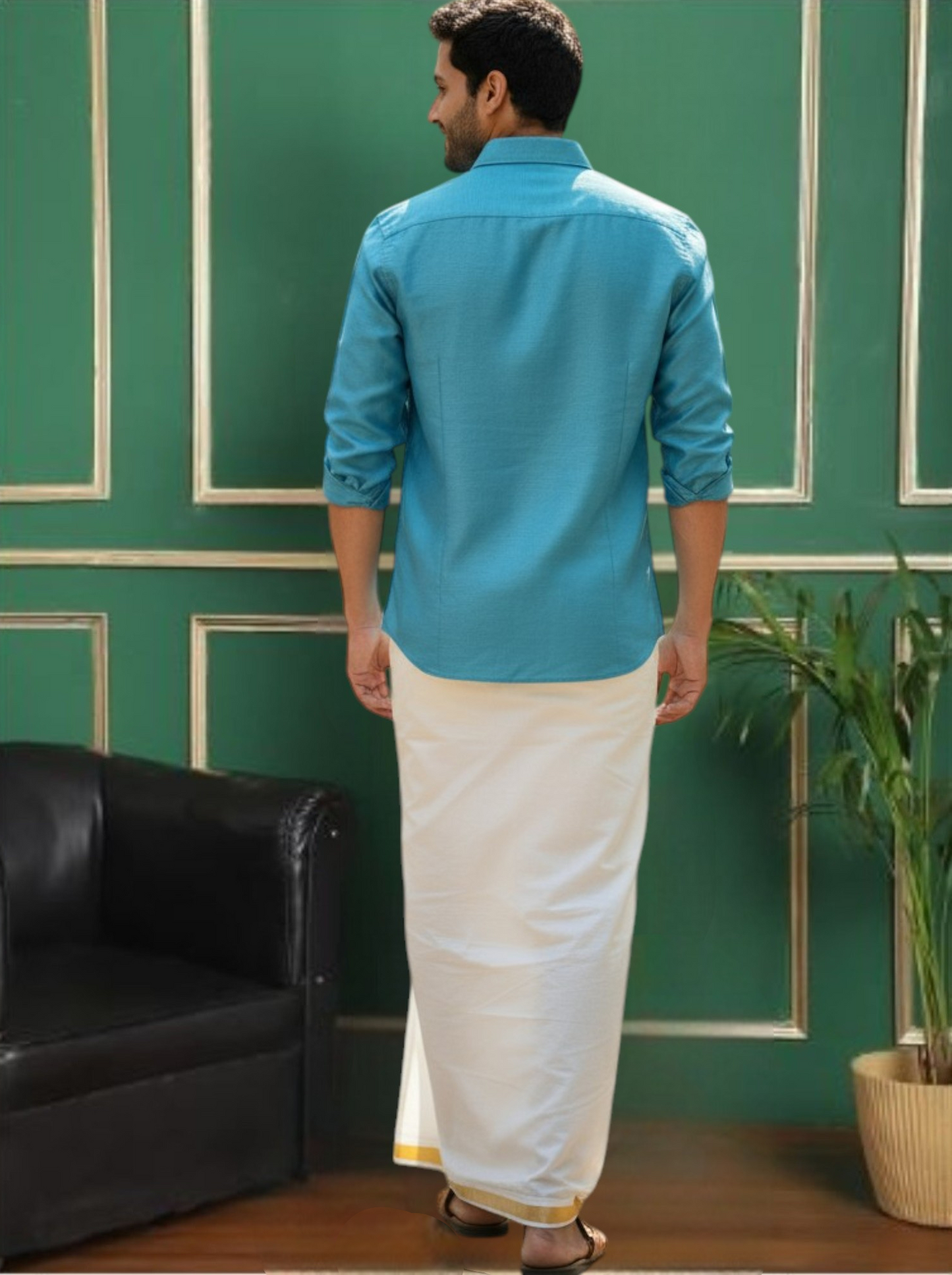 Tattva Men Slim Fit Solid Cut Away Collar Formal Shirt