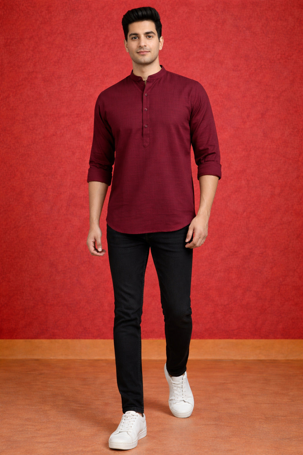 Tattva Men Premium Cotton Printed Straight Kurta