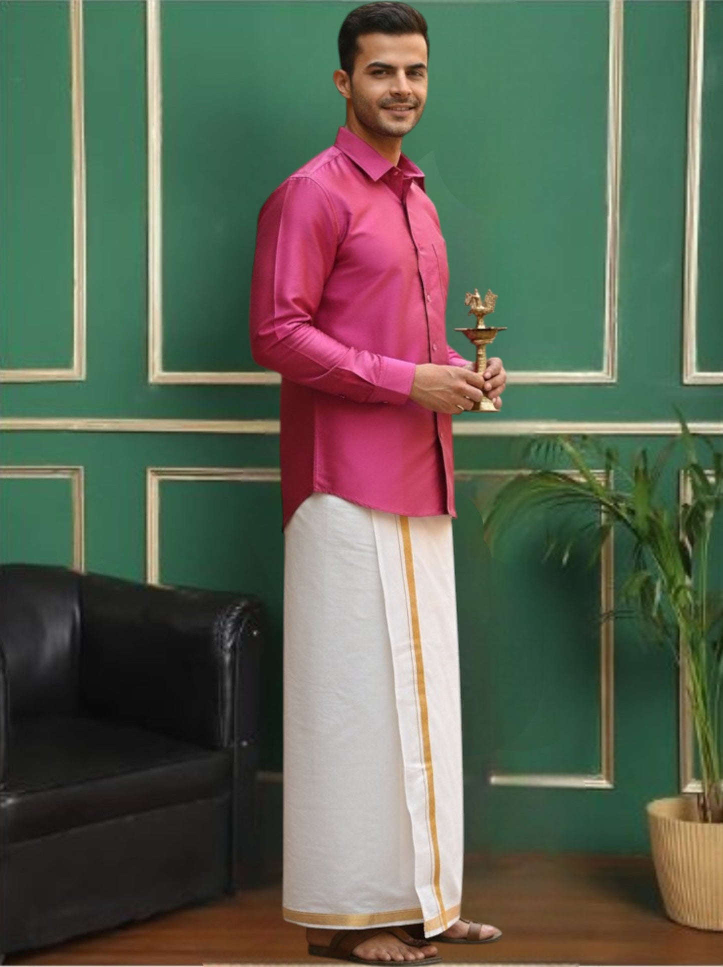 Tattva Pink Solid Regular Shirt