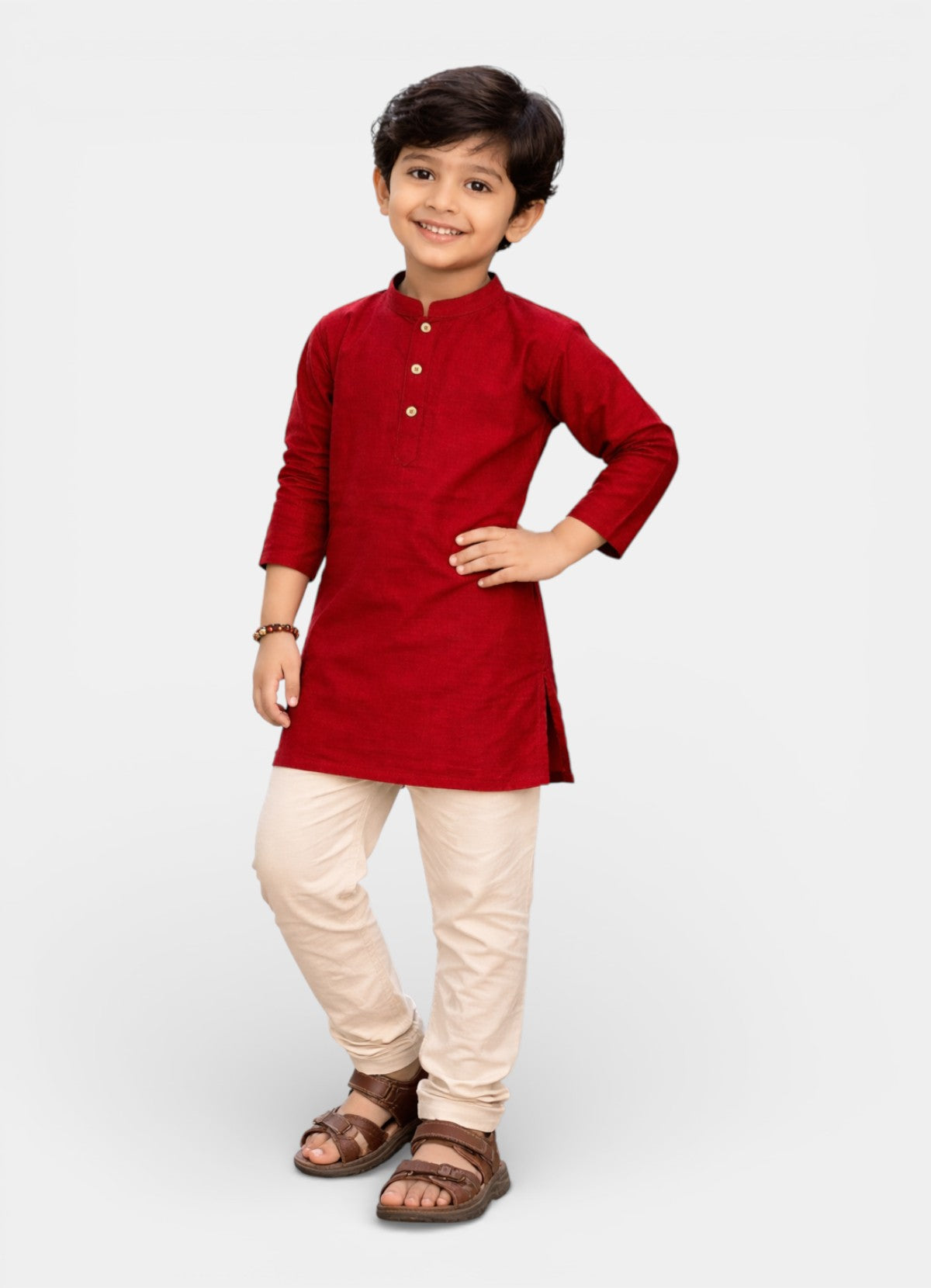 TATTVA Boys Cotton Solid Ethnic Kurta