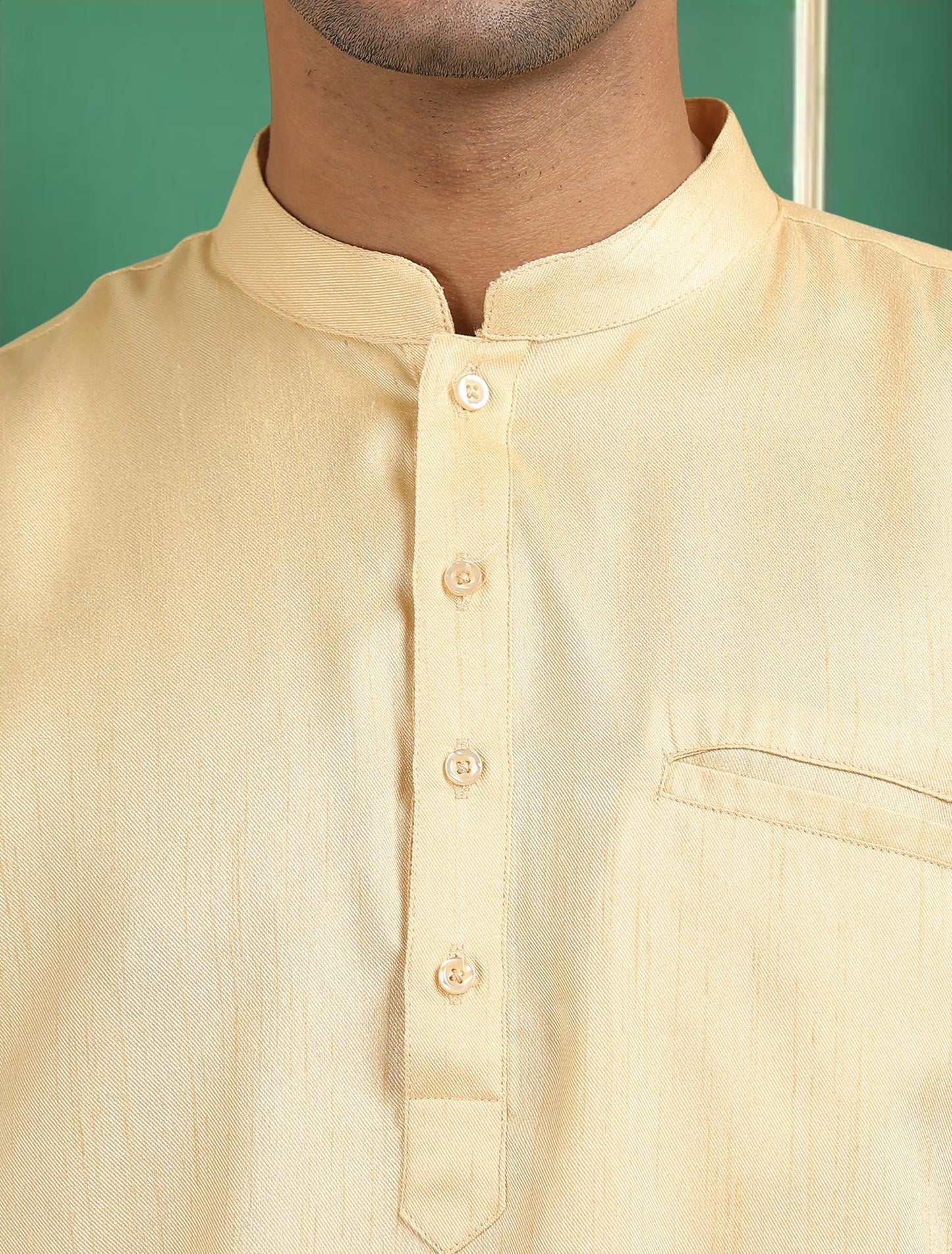 Tattva Men Beige Solid Super Short Kurta