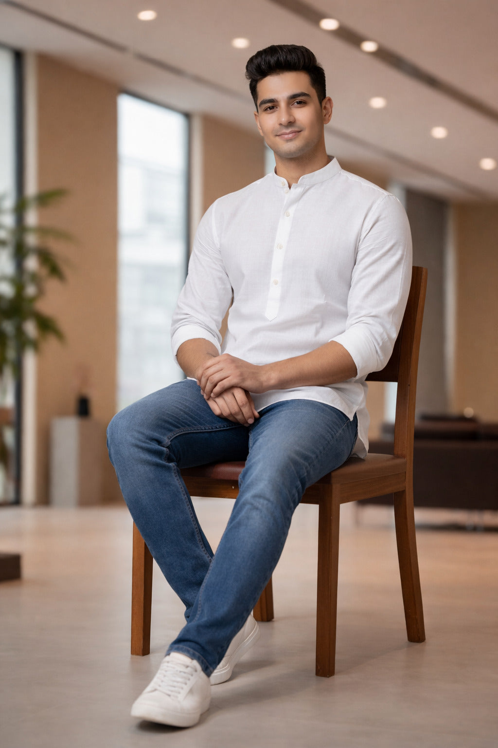 Tattva Men Premium Cotton Printed Straight Kurta