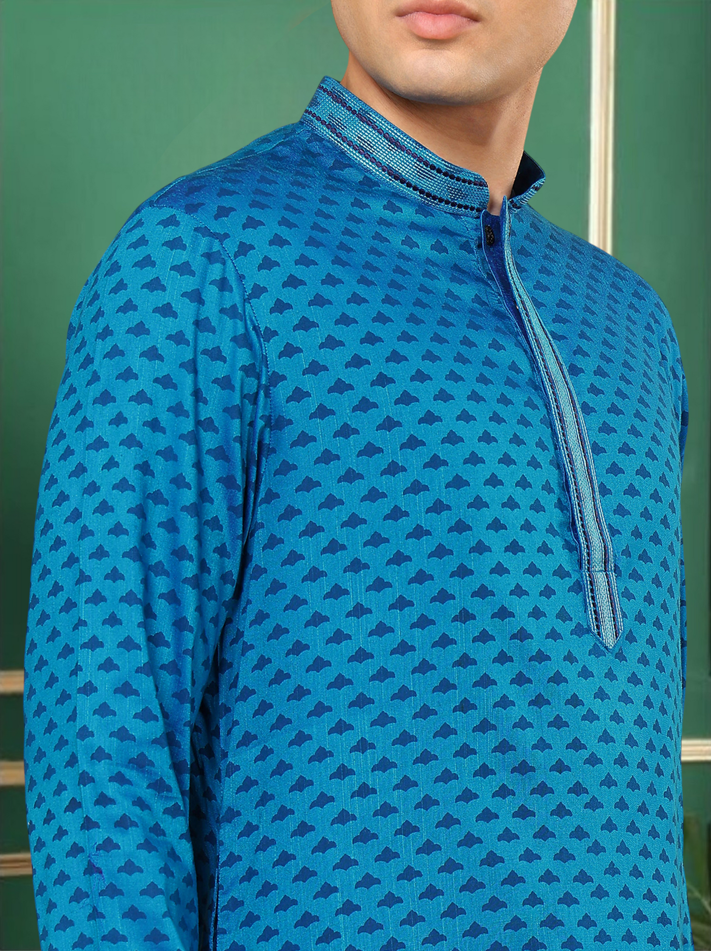 Tattva Men Geometric Printed Short Kurta