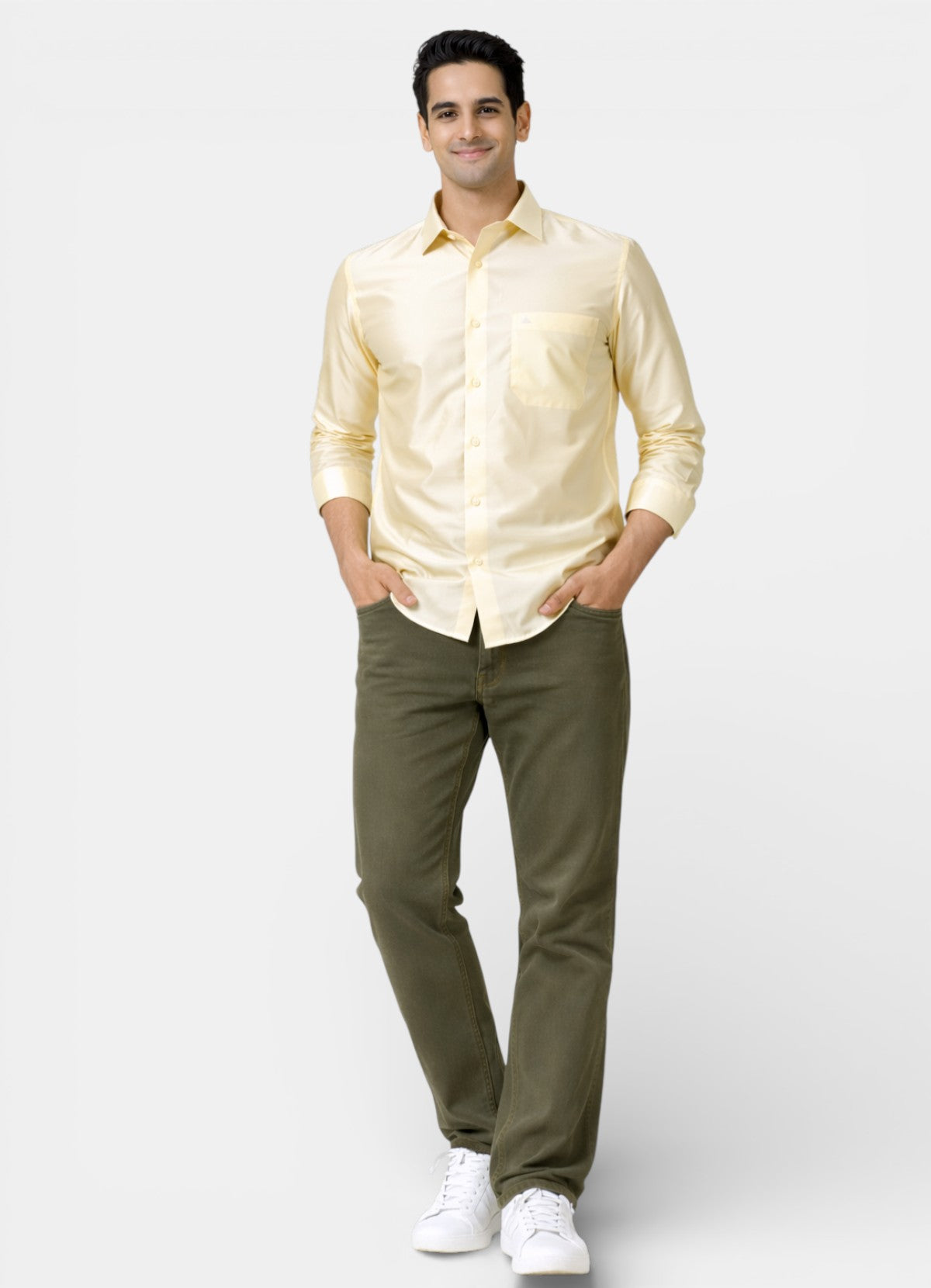 Tattva Men Solid Premium Polyester Casual Shirt